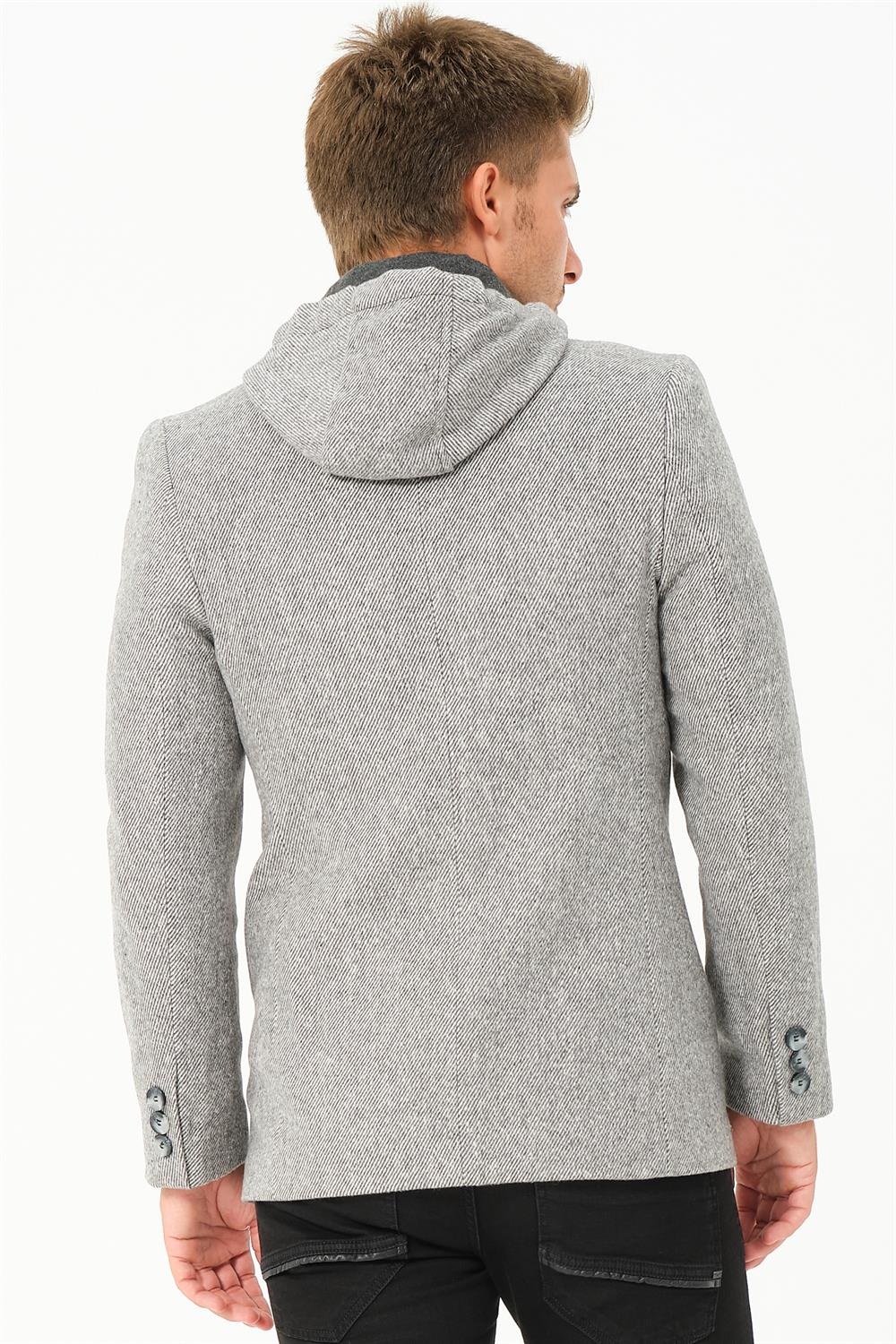 K7532 DEWBERRY MEN&#039;S COAT-DIAGONAL GREY