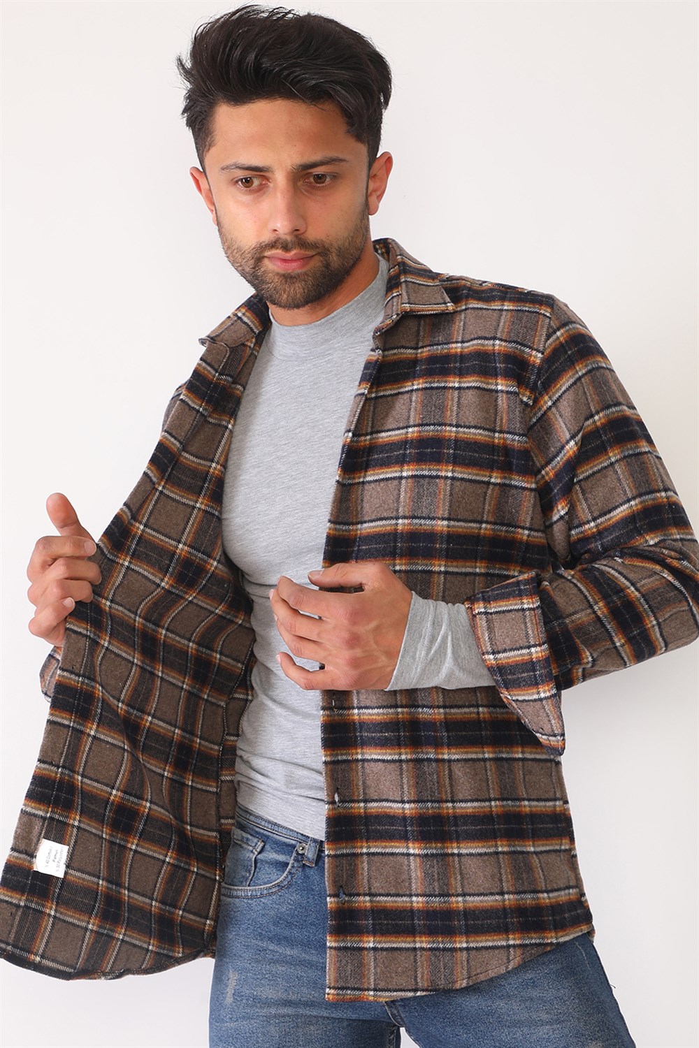G695 DEWBERRY MEN'S SHIRT-BROWN
