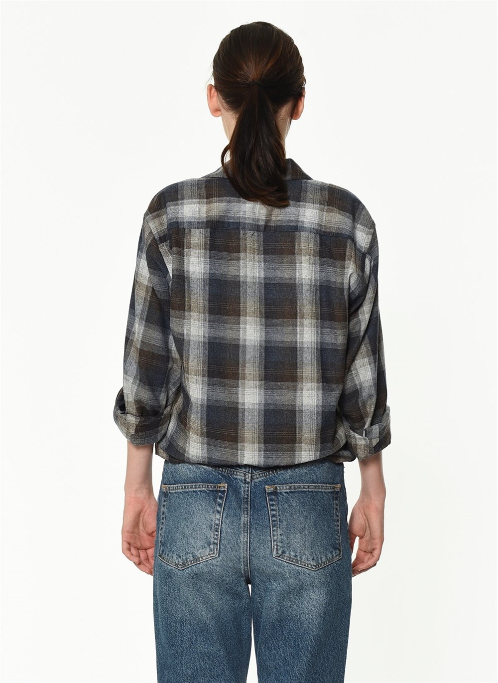 Z6664 DEWBERRY LADIES SHIRT-COFFEE