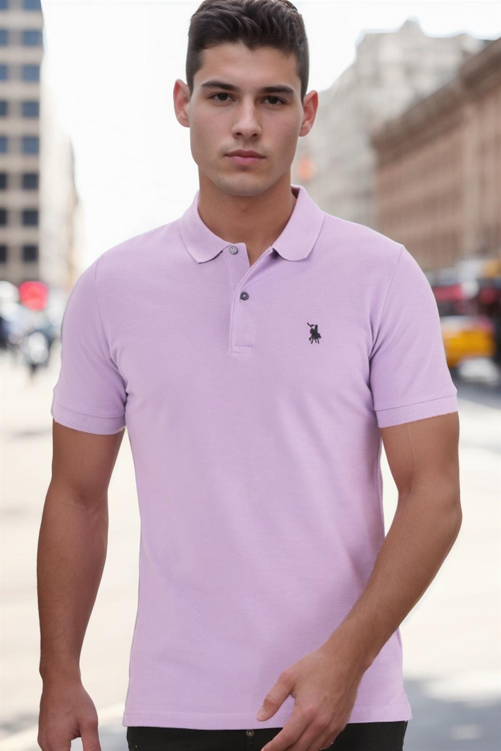 Tricou polo de barbati, dewberry