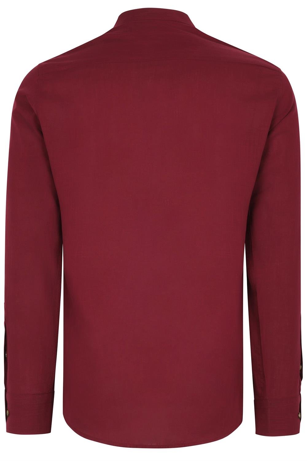 DOUBLE SET G783 DEWBERRY JUDGE COLLAR SHIRT-BURGUNDY-NAVY BLUE