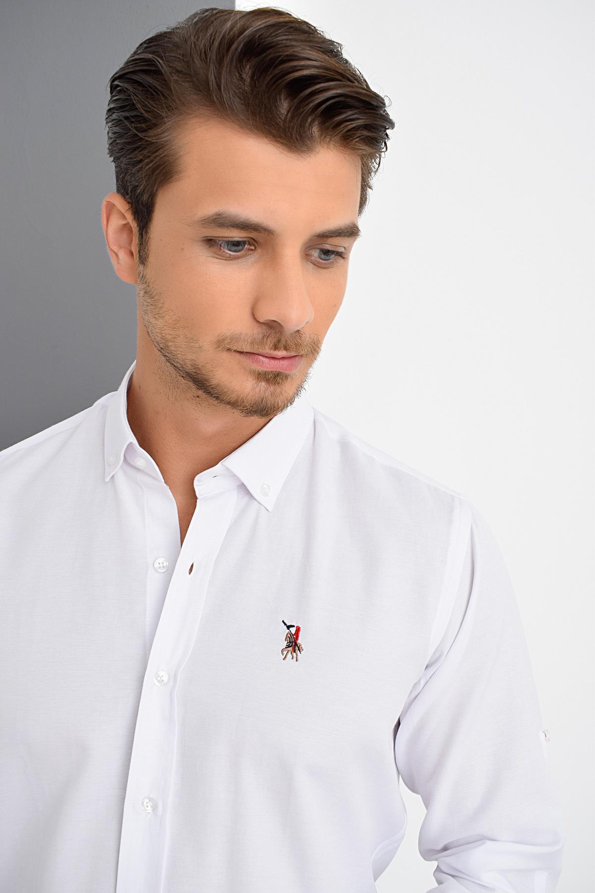 G974 DEWBERRY MEN'S SHIRT-WHITE