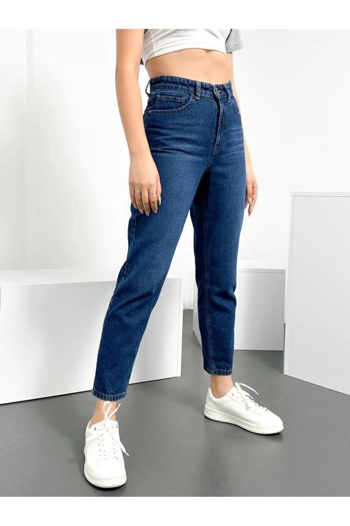 74092 Dewberry Hlt Mom Jeans High Waist Women Jeans-DARK BLUE