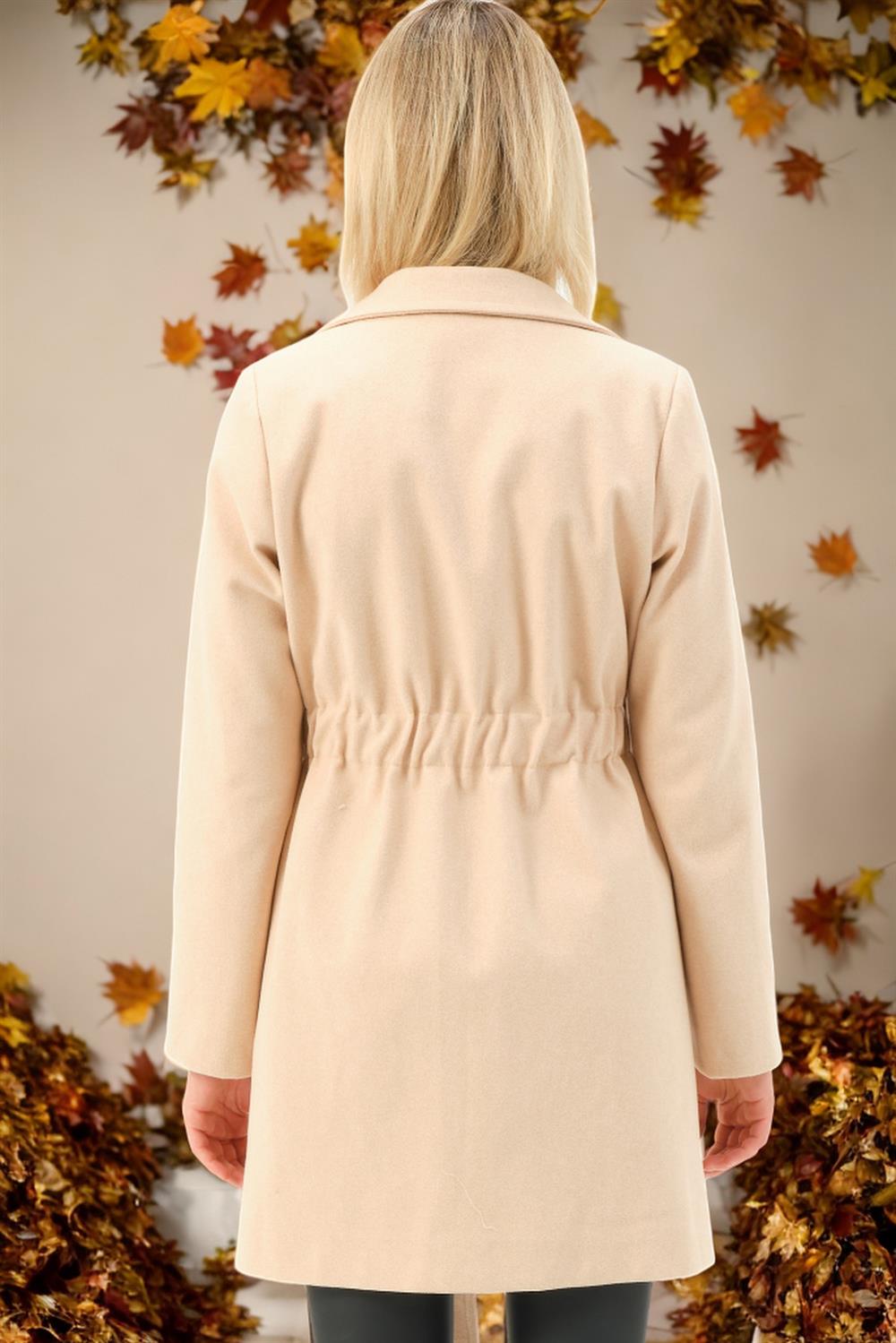 Z6778 DEWBERRY LADIES' COAT-LIGHT BEIGE