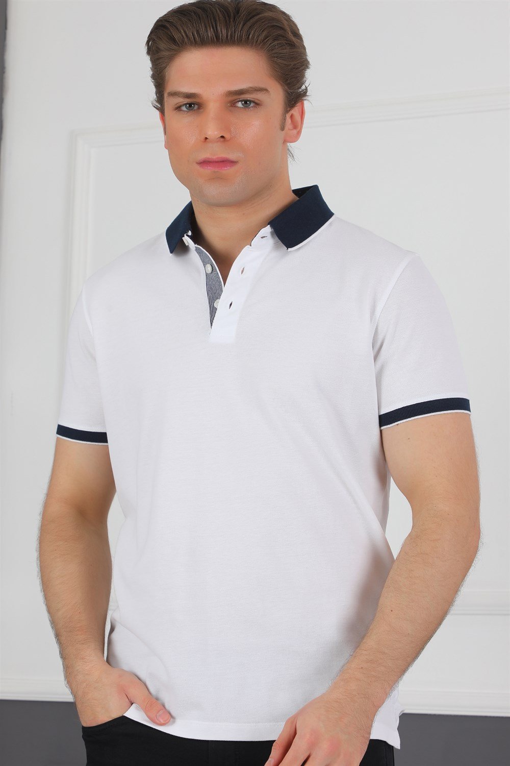 T8579 DEWBERRY MEN'S T-SHIRT-WHITE