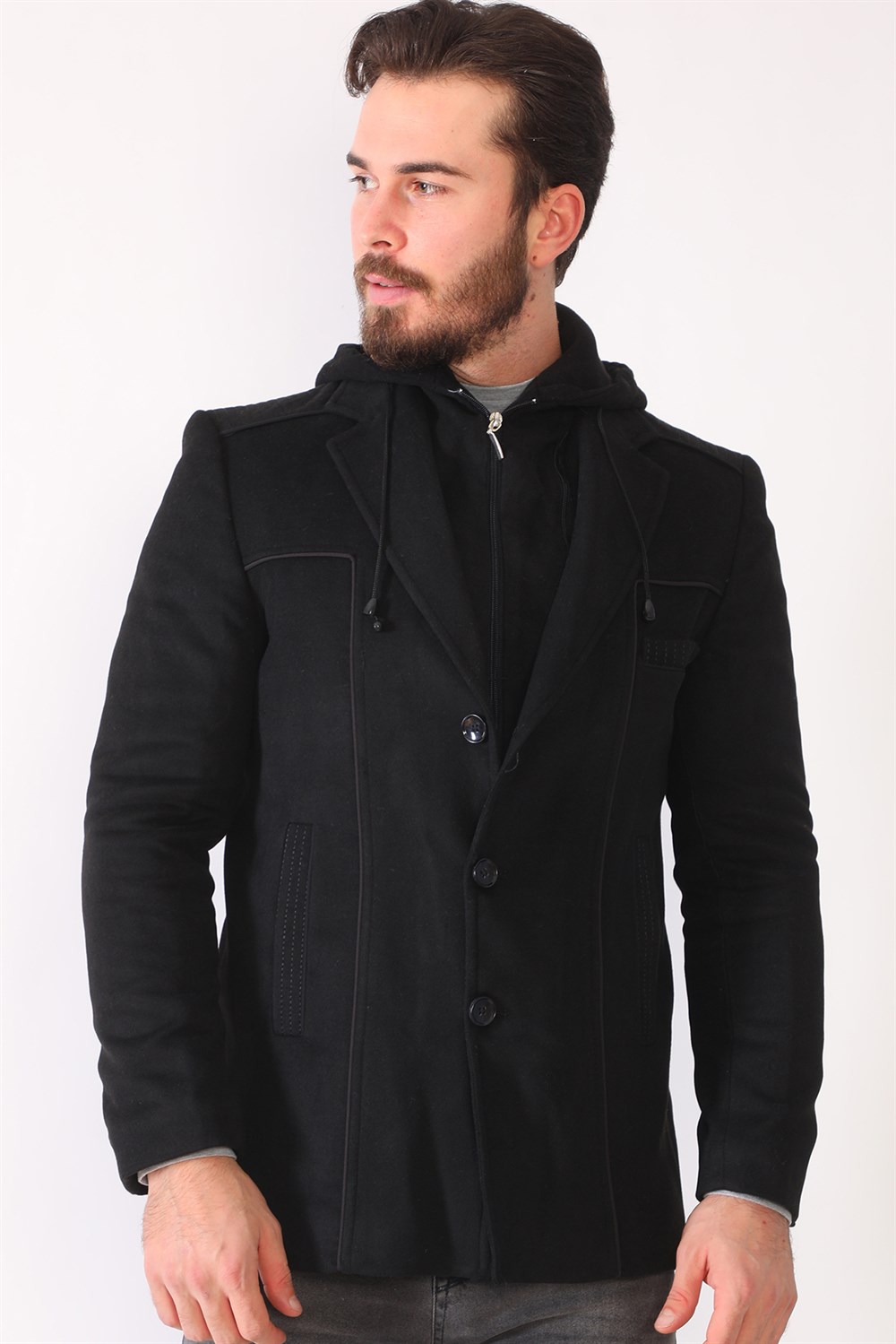 K7535 DEWBERRY MEN&#039;S COAT-BLACK