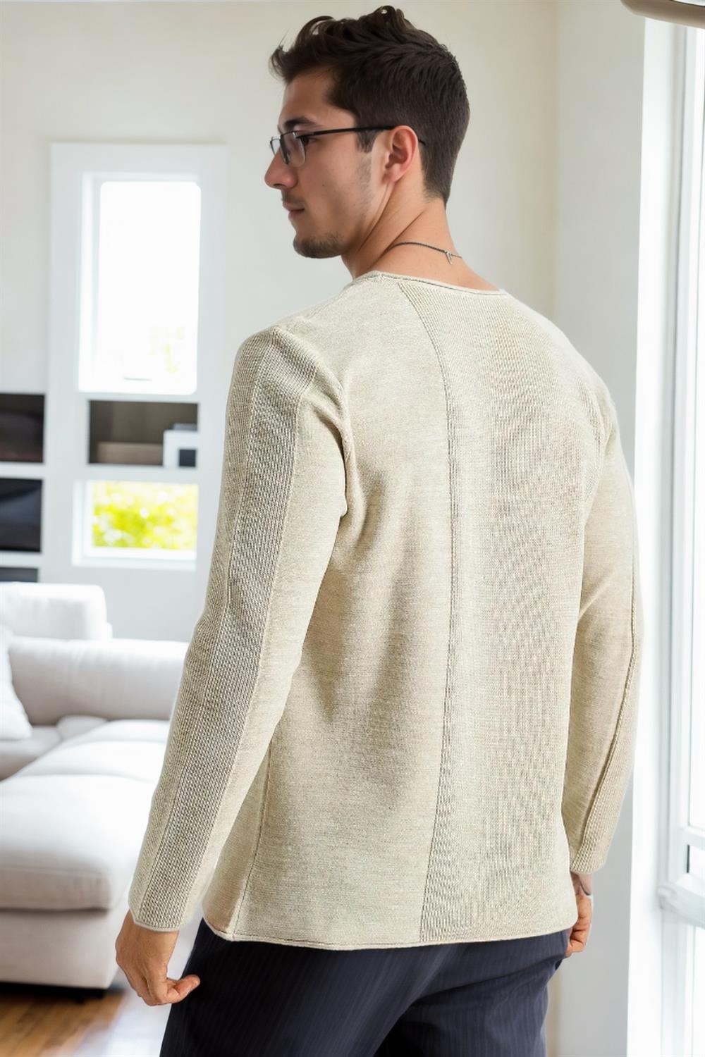 60226 Dewberry Knitwear Menswear Sweater-BEIGE