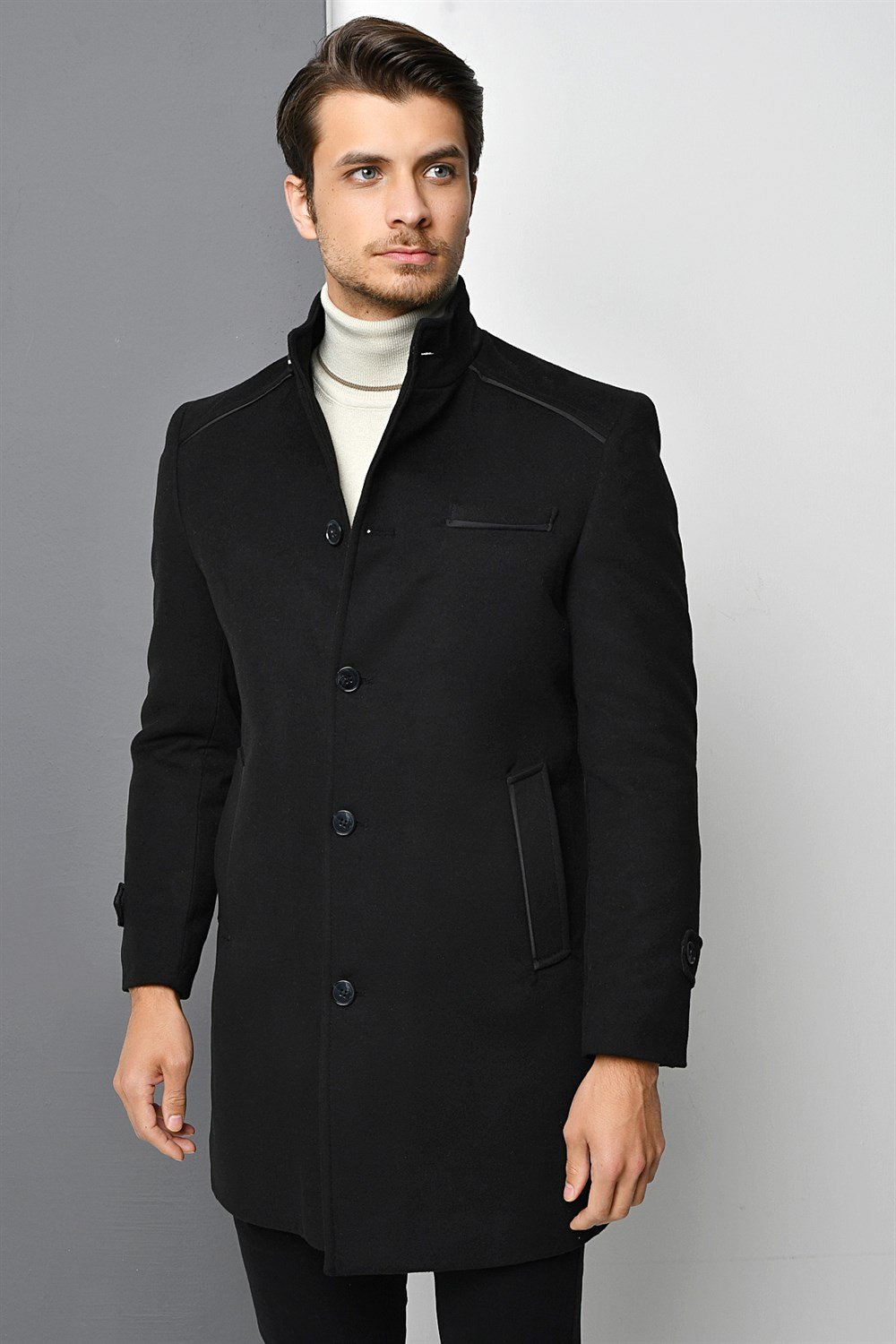 PLT8391 DEWBERRY MEN&#039;S COAT-BLACK