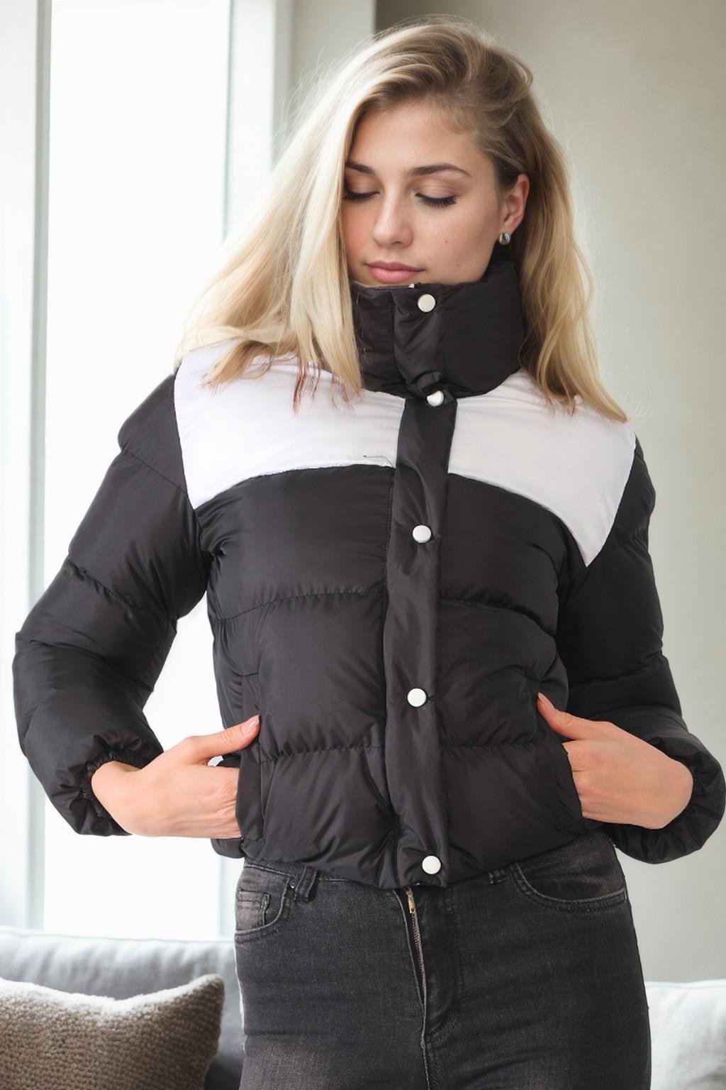 Z9649 DEWBERRY WOMEN'S JACKET-BLACK-WHITE