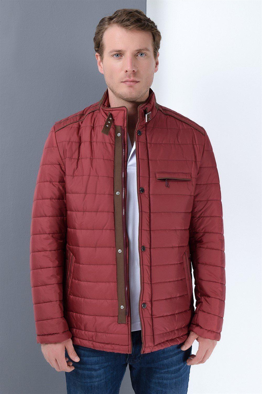 M8610 DEWBERRY SLIM FIT COAT-BURGUNDY