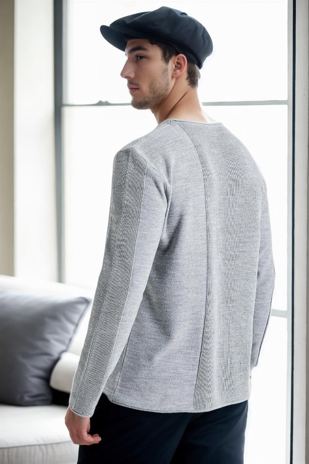 60226 Dewberry Knitwear Menswear Sweater-GREY