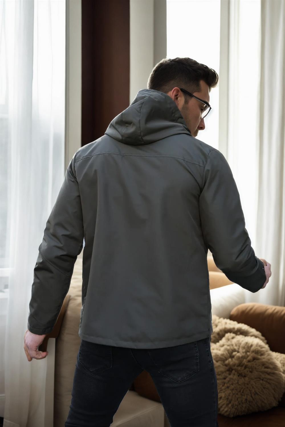 86622 Dewberry Hooded Mens Seasonal Jacket-KHAKI