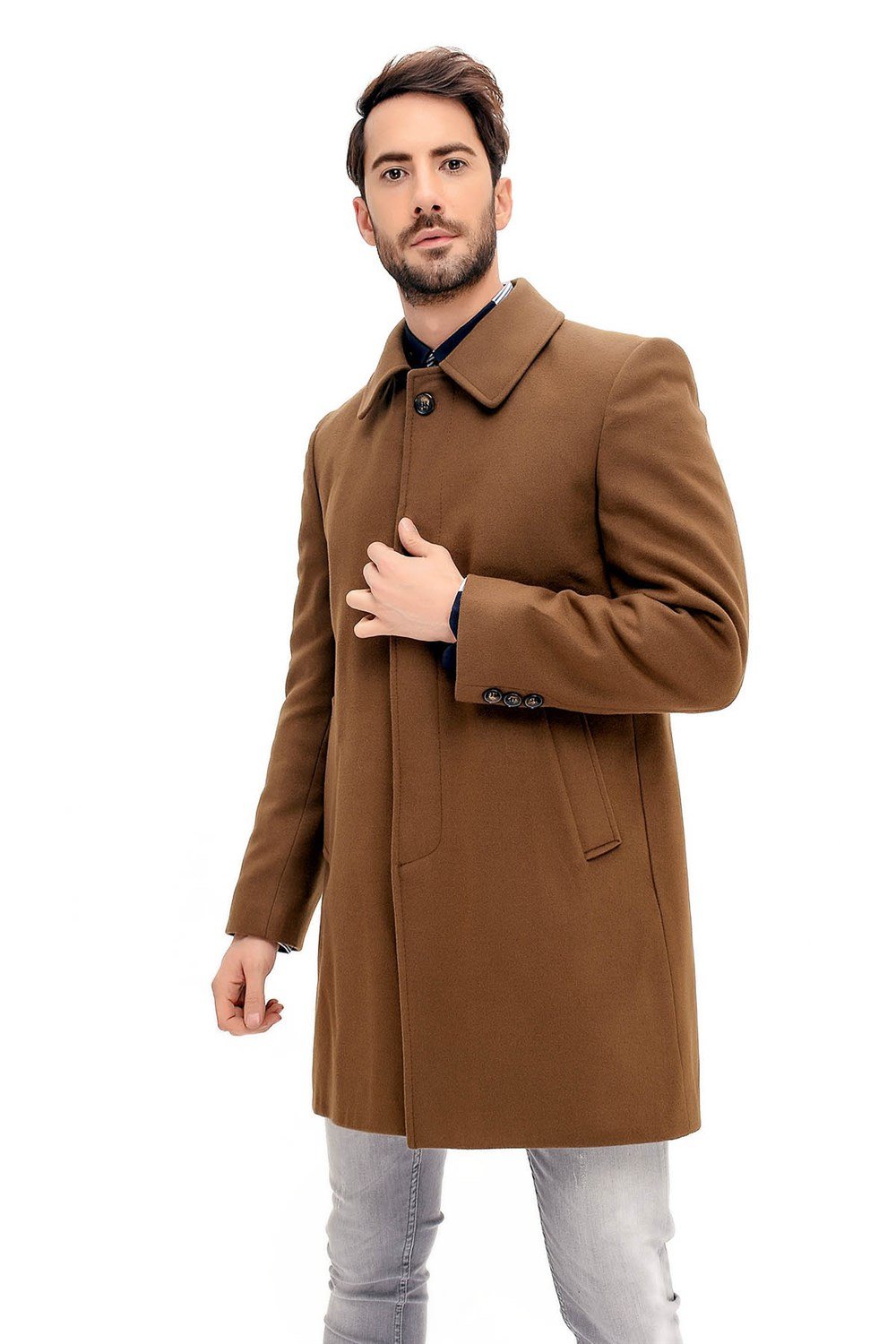 PLT8365 DEWBERRY MEN&#039;S COAT-CAMEL