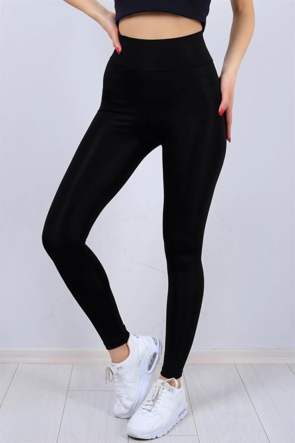 35459 Dewberry High Waist Womens Sports Leggings-BLACK