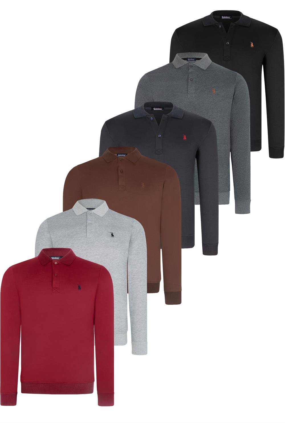 SET OF SIX V4007 DEWBERRY MEN'S SWEATSHIRT-BLACK-NAVY-ANTHRACITE-GREY-BURGUNDY-BROWN