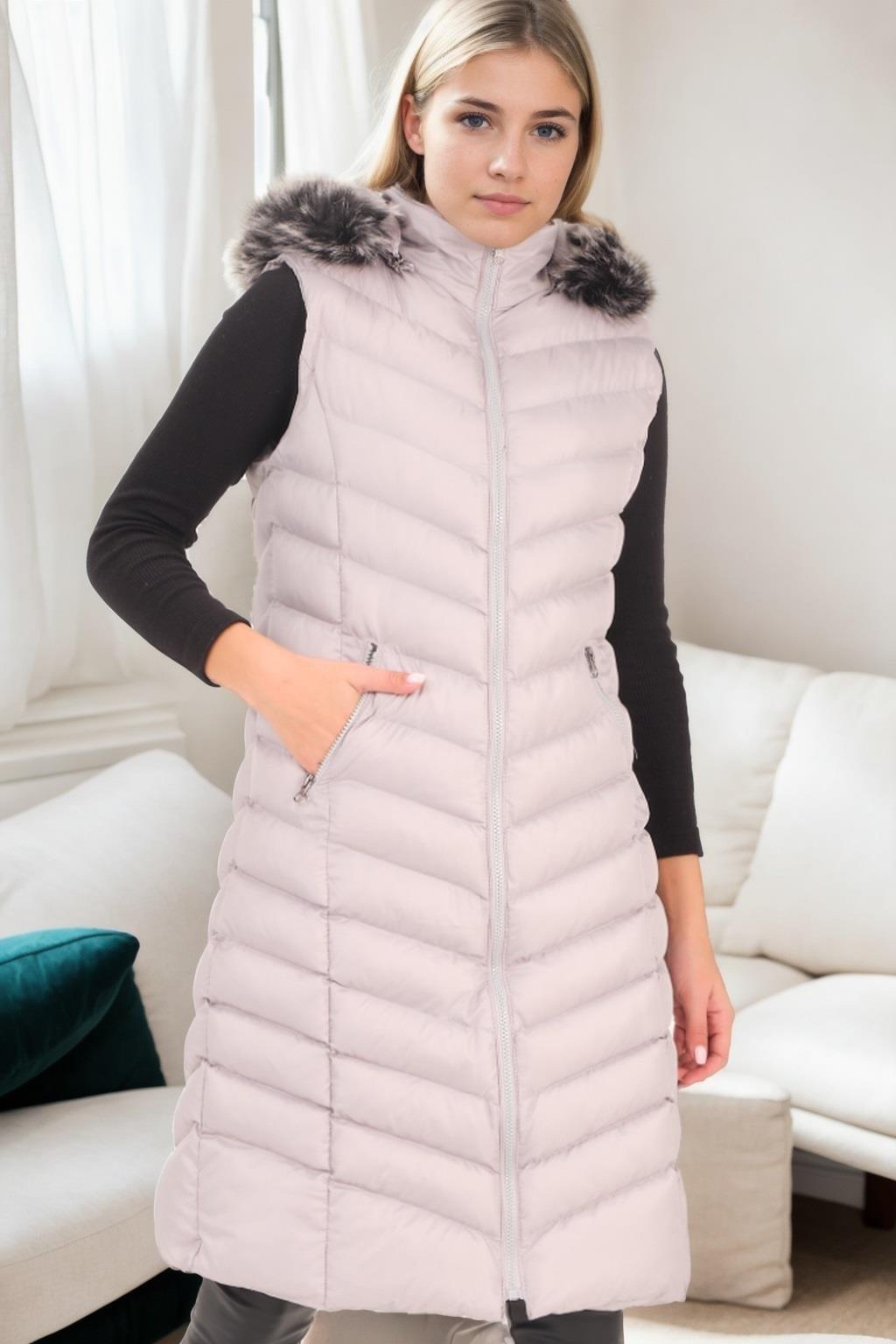 Z9684 DEWBERRY WOMEN'S VEST-LIGHT GREY