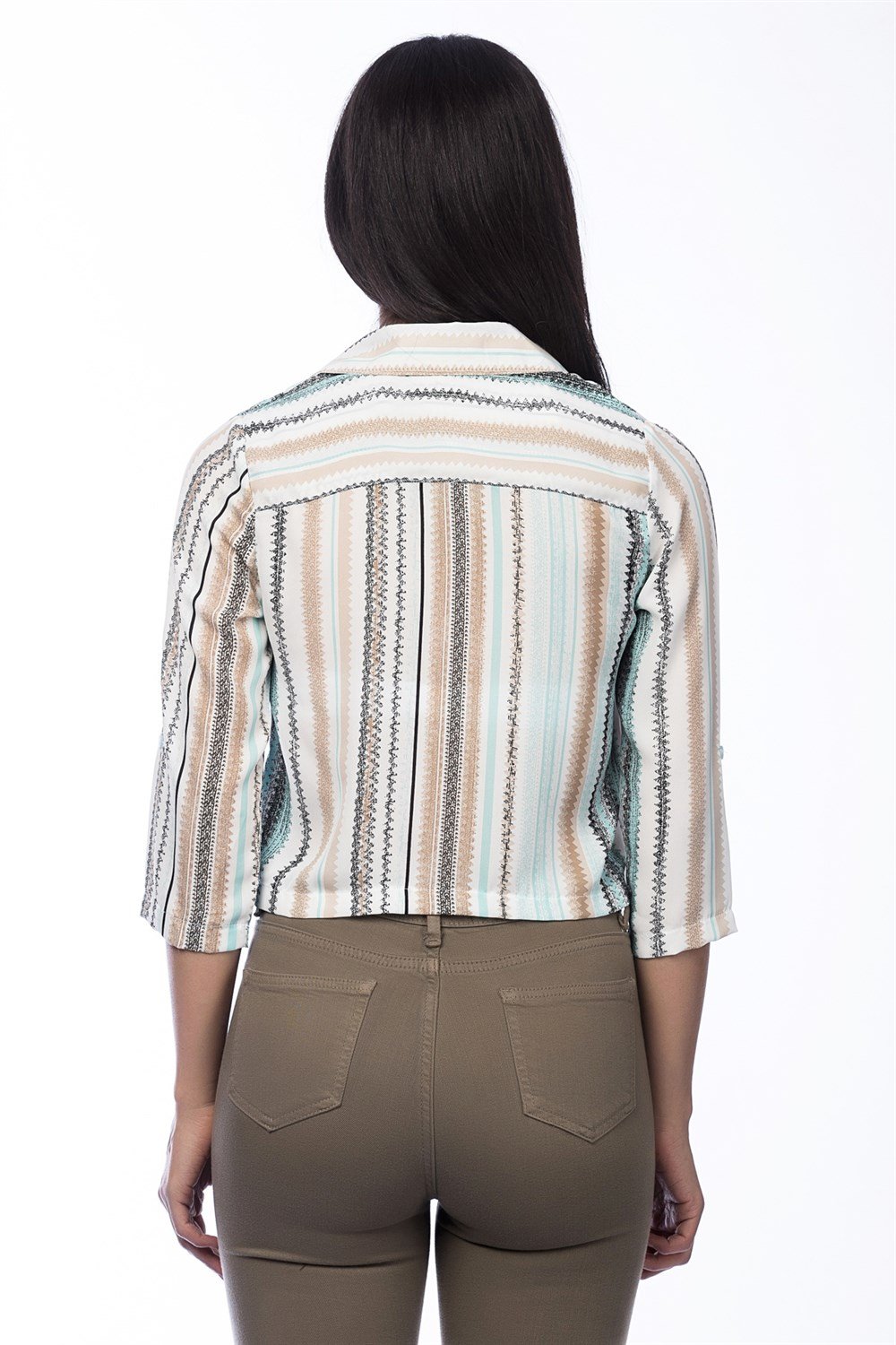 Z6206 DEWBERRY WOMEN&#039;S SHIRT-GREEN