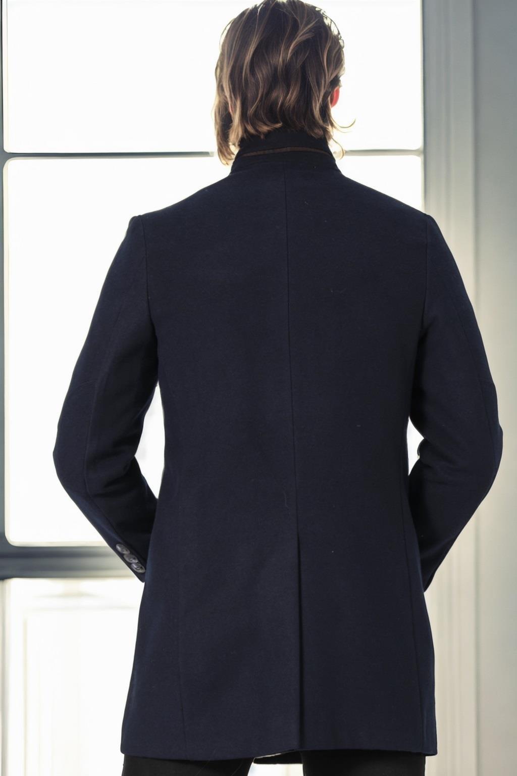 PLT9386 DEWBERRY MEN&#039;S COAT-NAVY BLUE