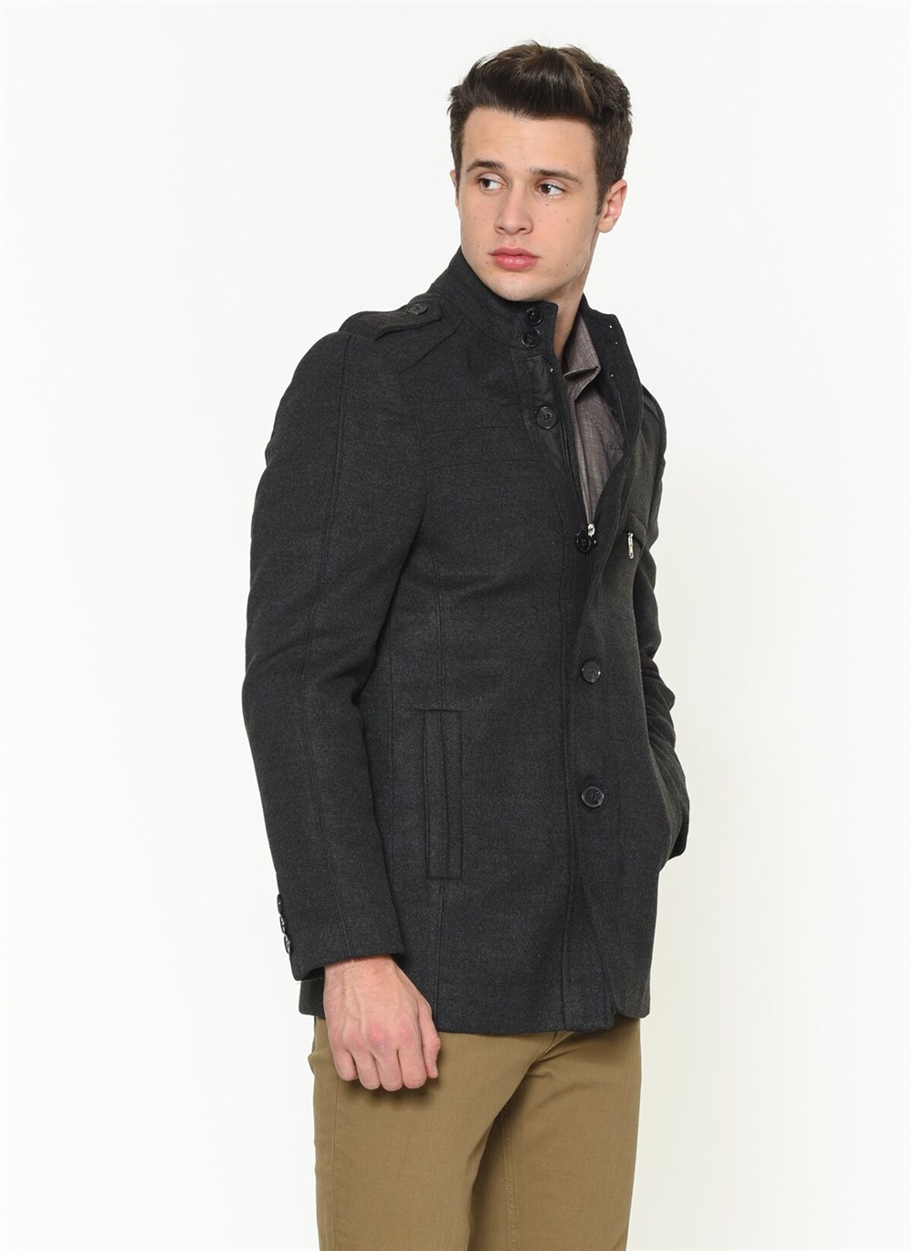 PLT8378 DEWBERRY MEN&#039;S COAT-ANTHRACITE