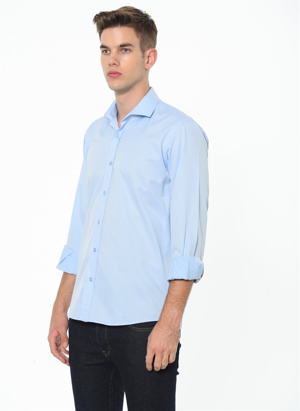 G675 DEWBERRY MEN'S SHIRT-BLUE