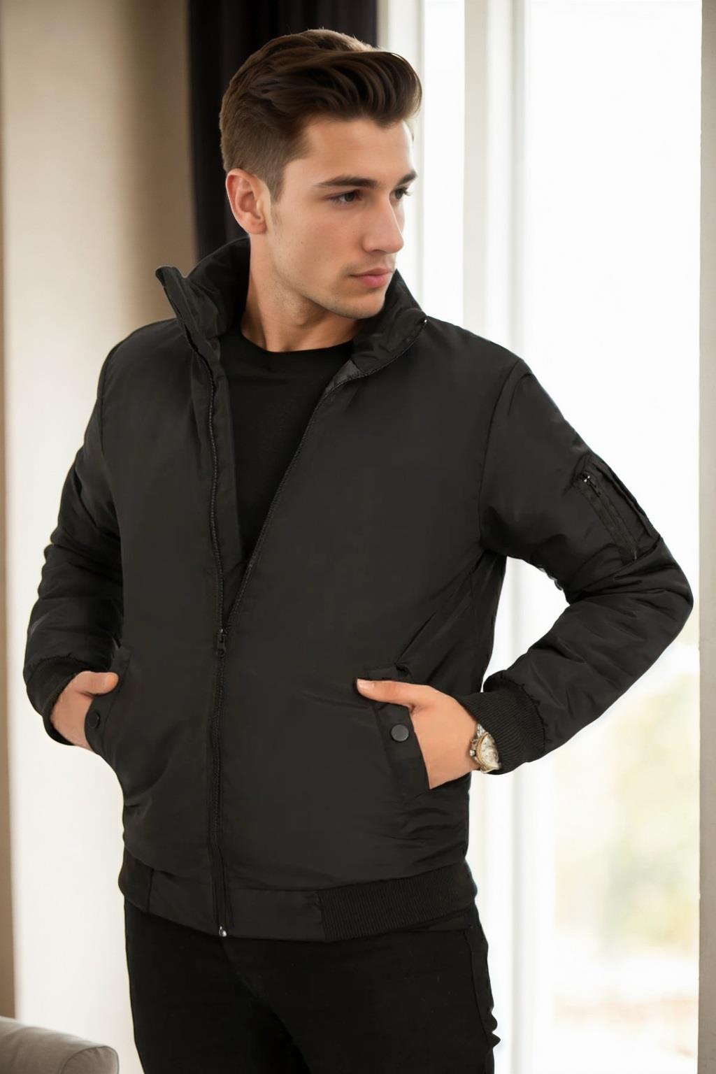 18137 Dewberry Slim Fit Mens Coat-BLACK