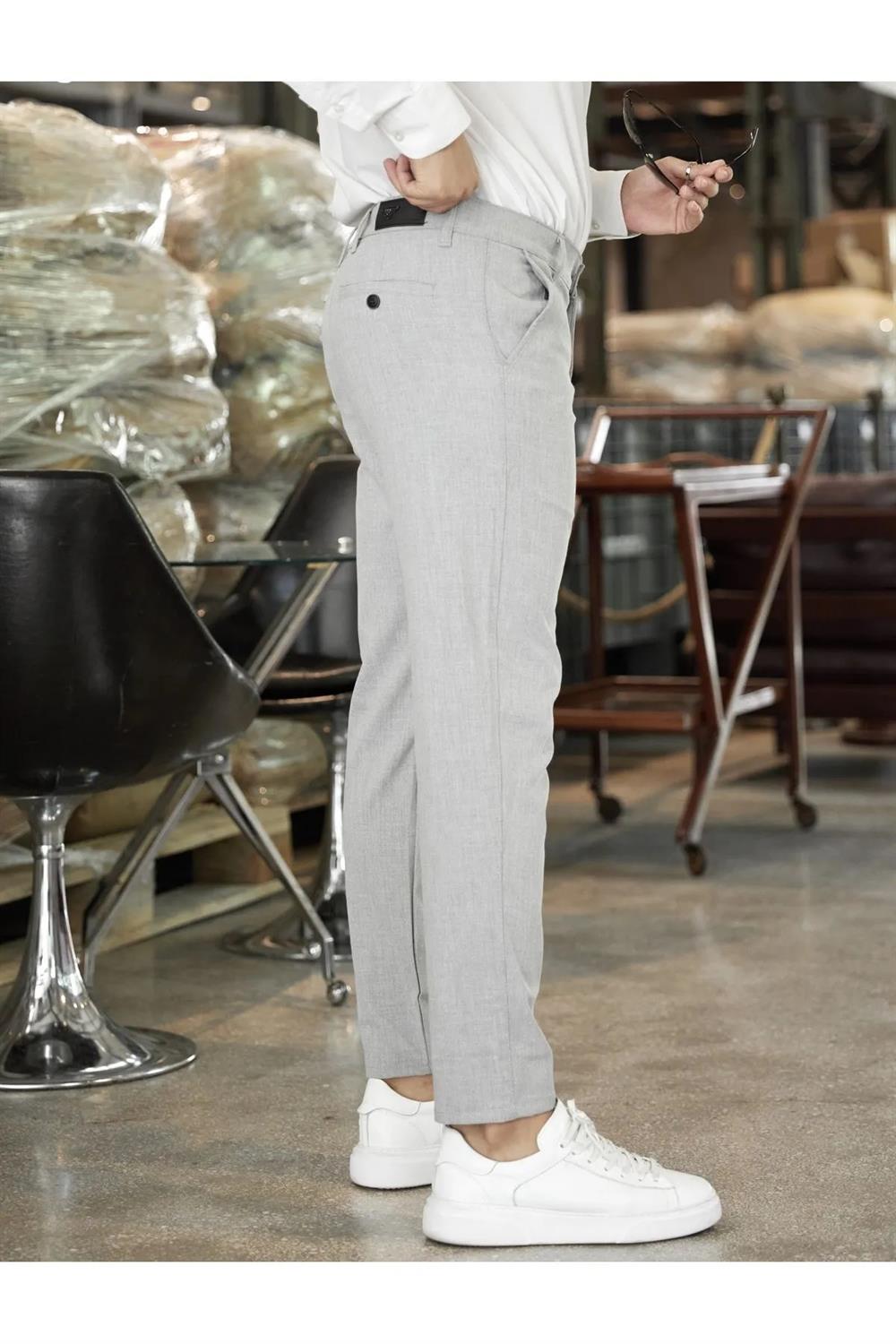 34895 Dewberry Ids Lycra Mens Trousers-LIGHT GREY