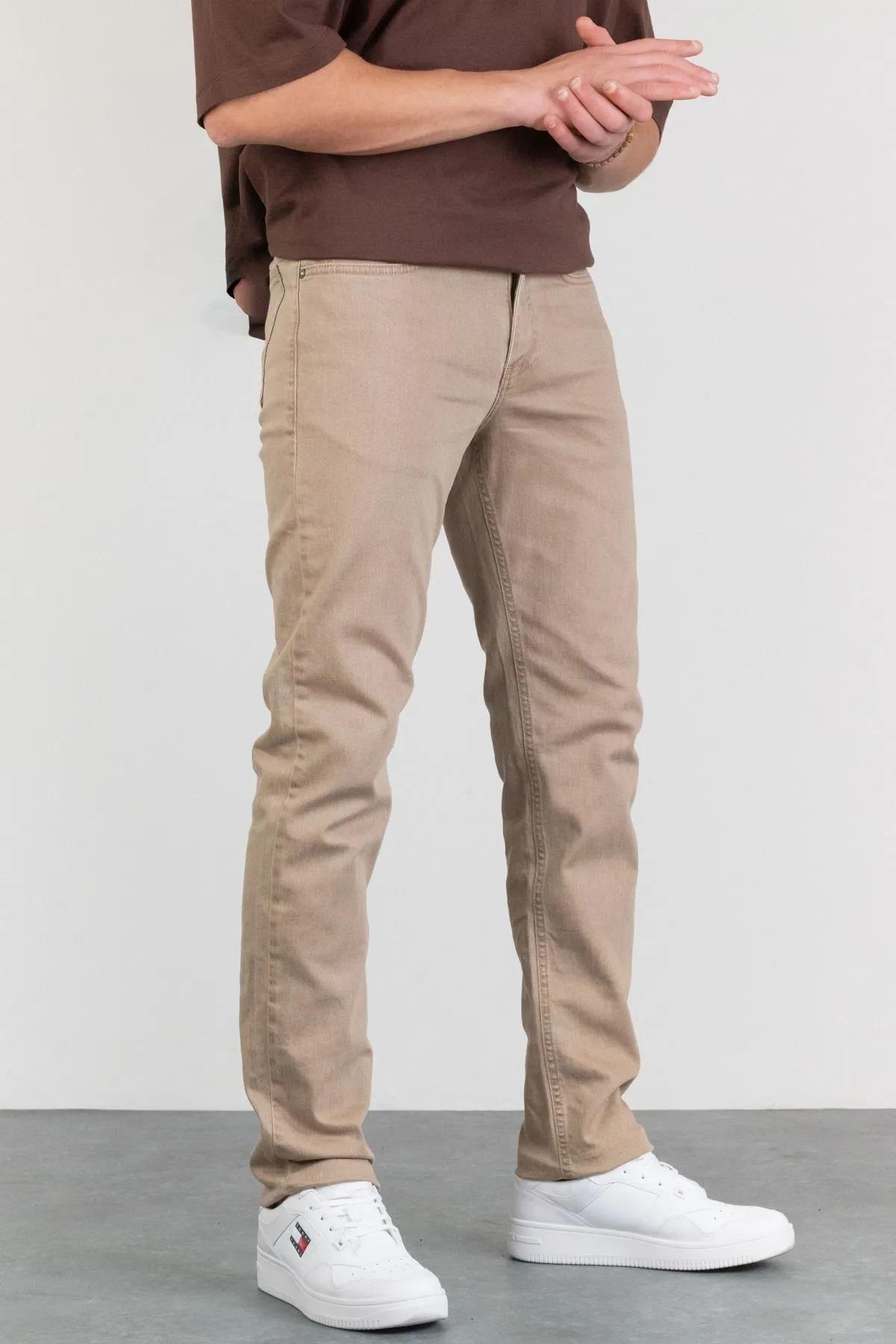 23648 Dewberry Regular Fit Stretchy Hlt Denim Mens Jeans-BEIGE