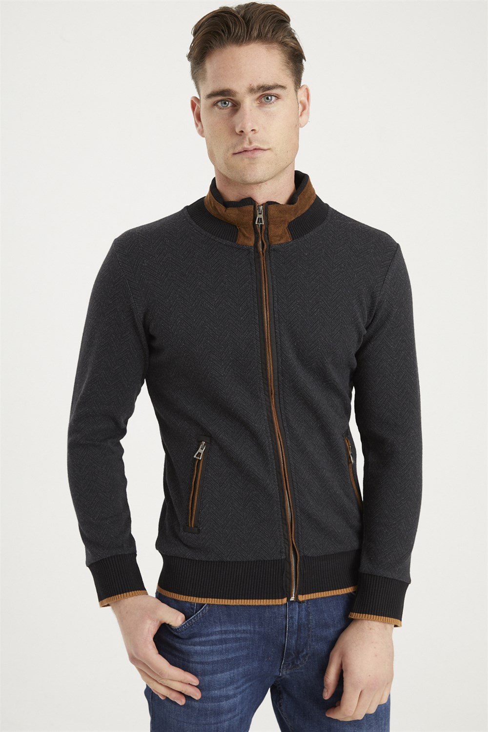 1021 DEWBERRY MEN'S SWEATSHIRT-FISHBACK ANTHRACITE