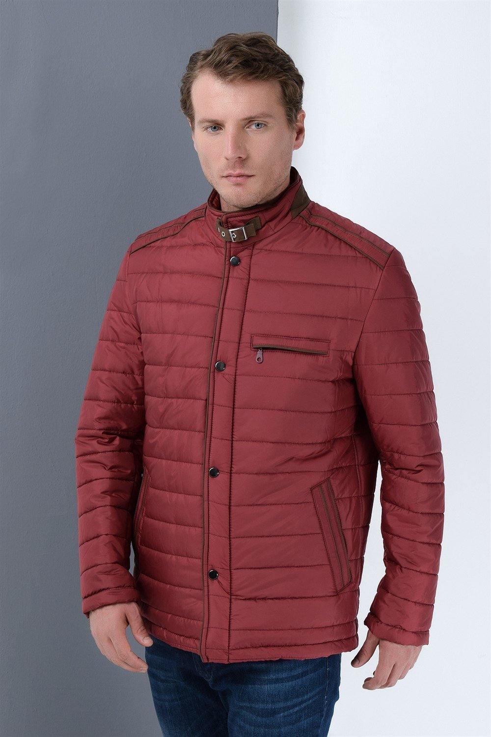 M8610 DEWBERRY SLIM FIT COAT-BURGUNDY