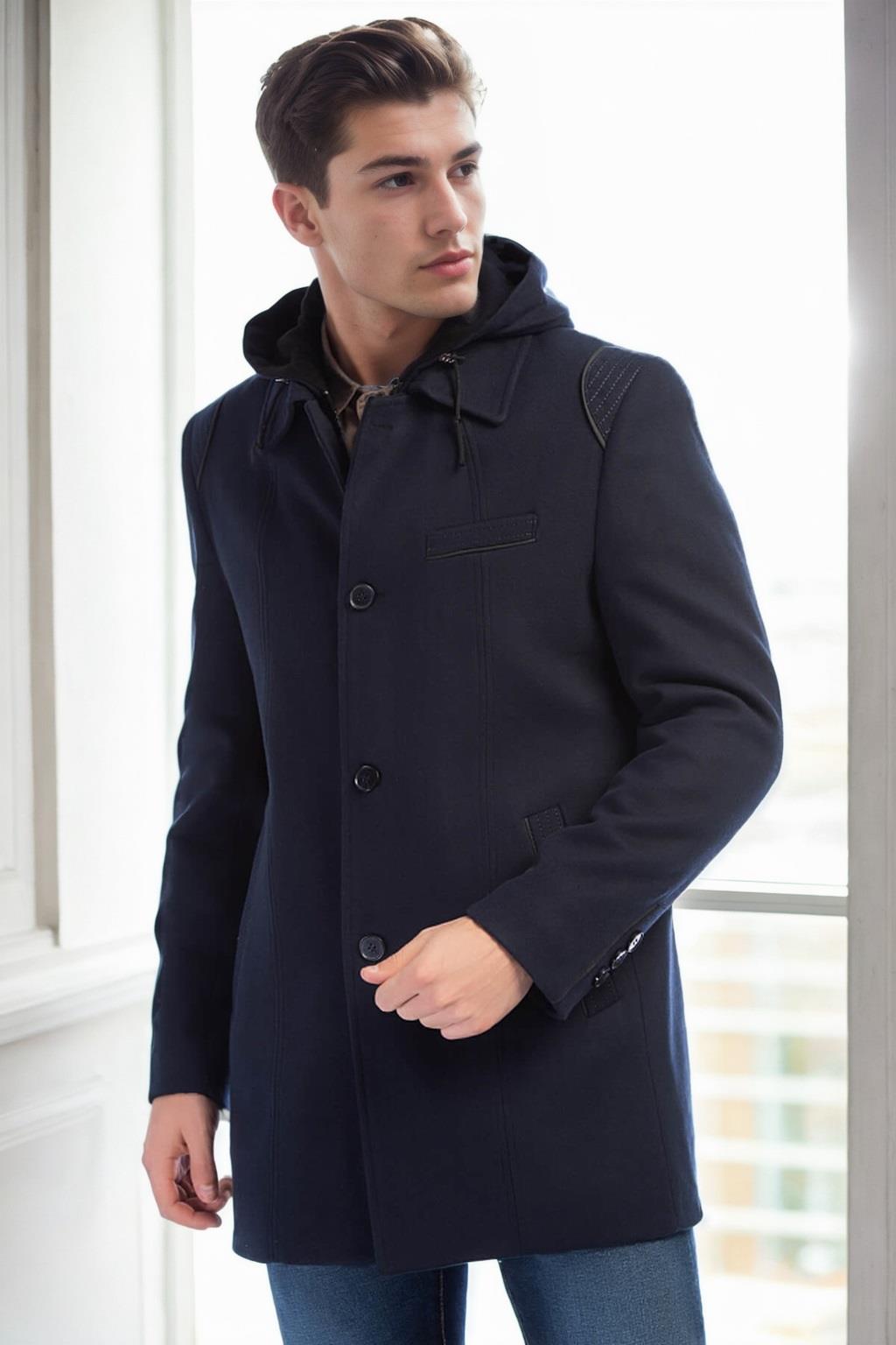 PLT8335 DEWBERRY MEN&#039;S COAT-NAVY BLUE-2