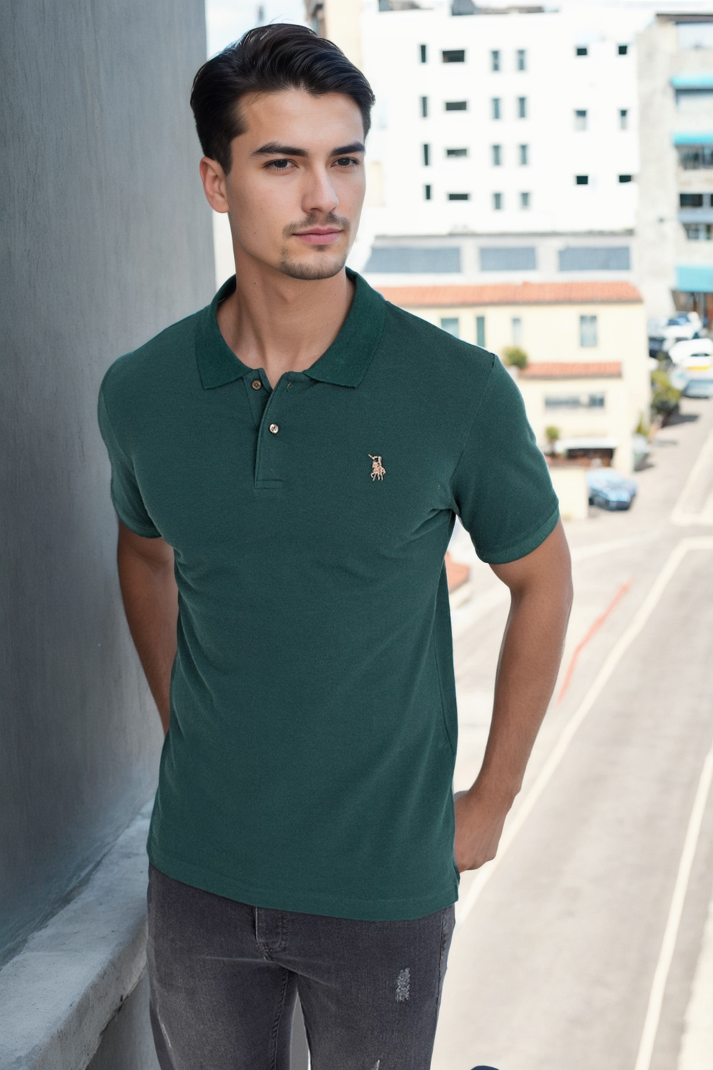 T9561 DEWBERRY MENS TSHIRT-KHAKI