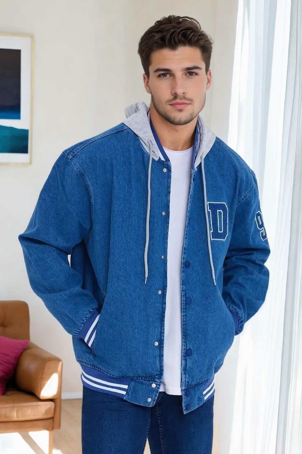 83714 Dewberry College Mens Denim Jacket-BLUE