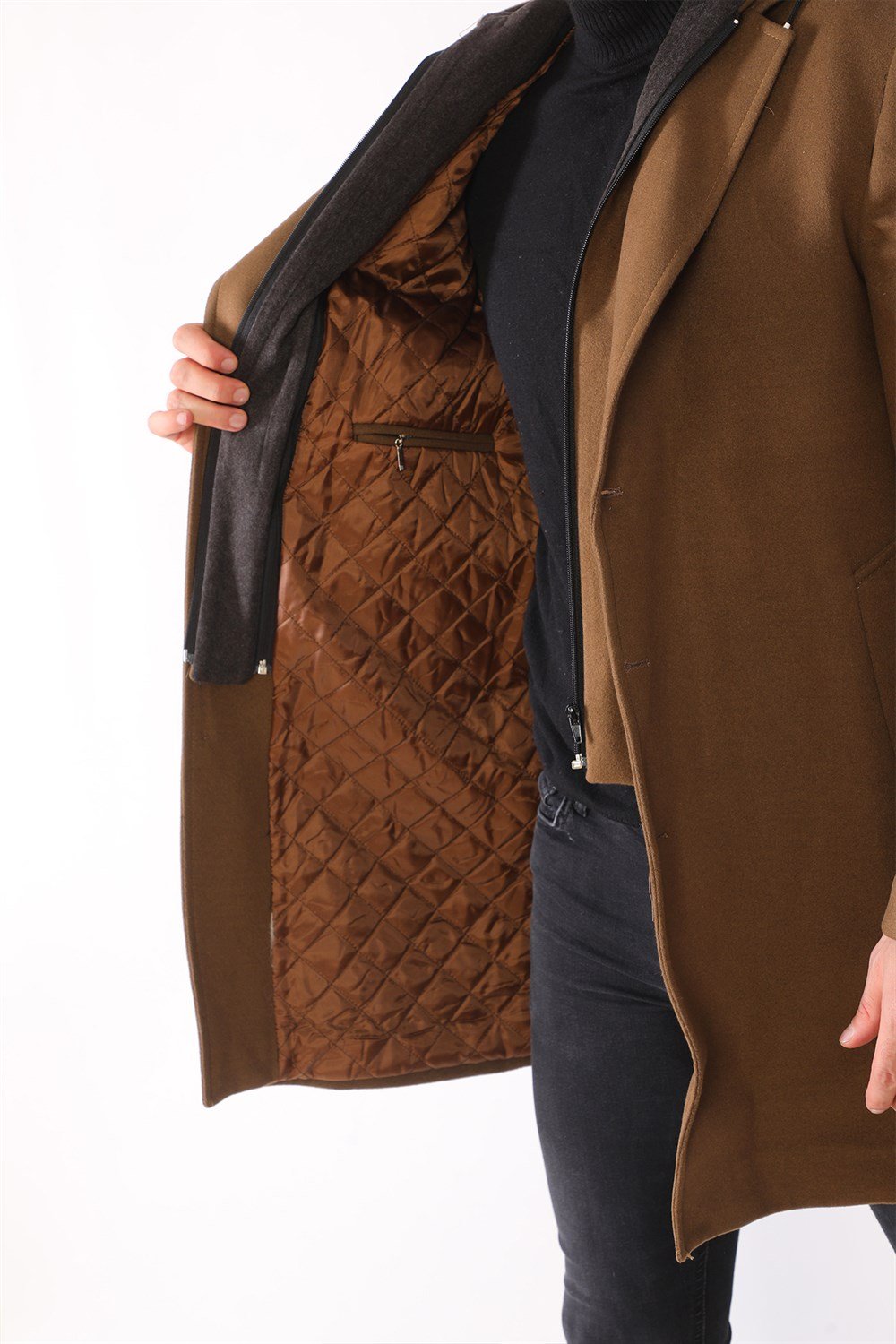 PLT8376 DEWBERRY MEN&#039;S COAT-CAMEL
