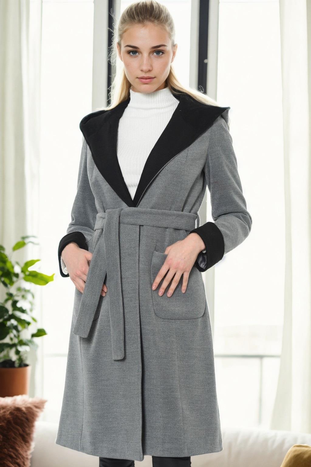 Z9422 DEWBERRY WOMEN&#039;S COAT-GREY
