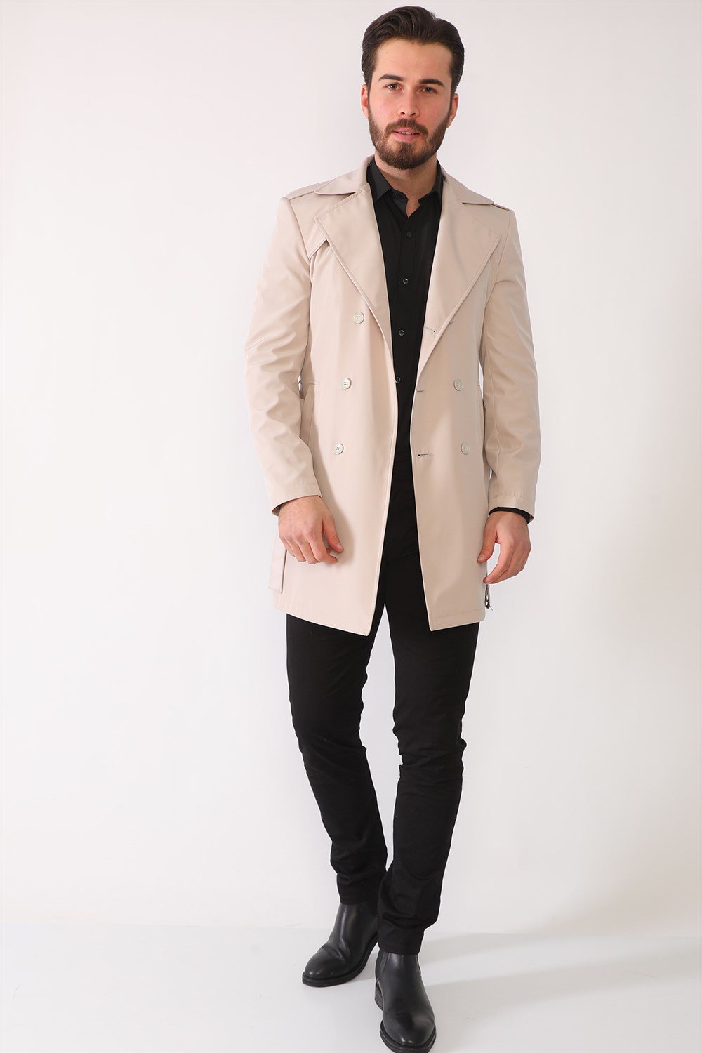 PLT8321 DEWBERRY MEN&#039;S OVERCOAT-BEIGE