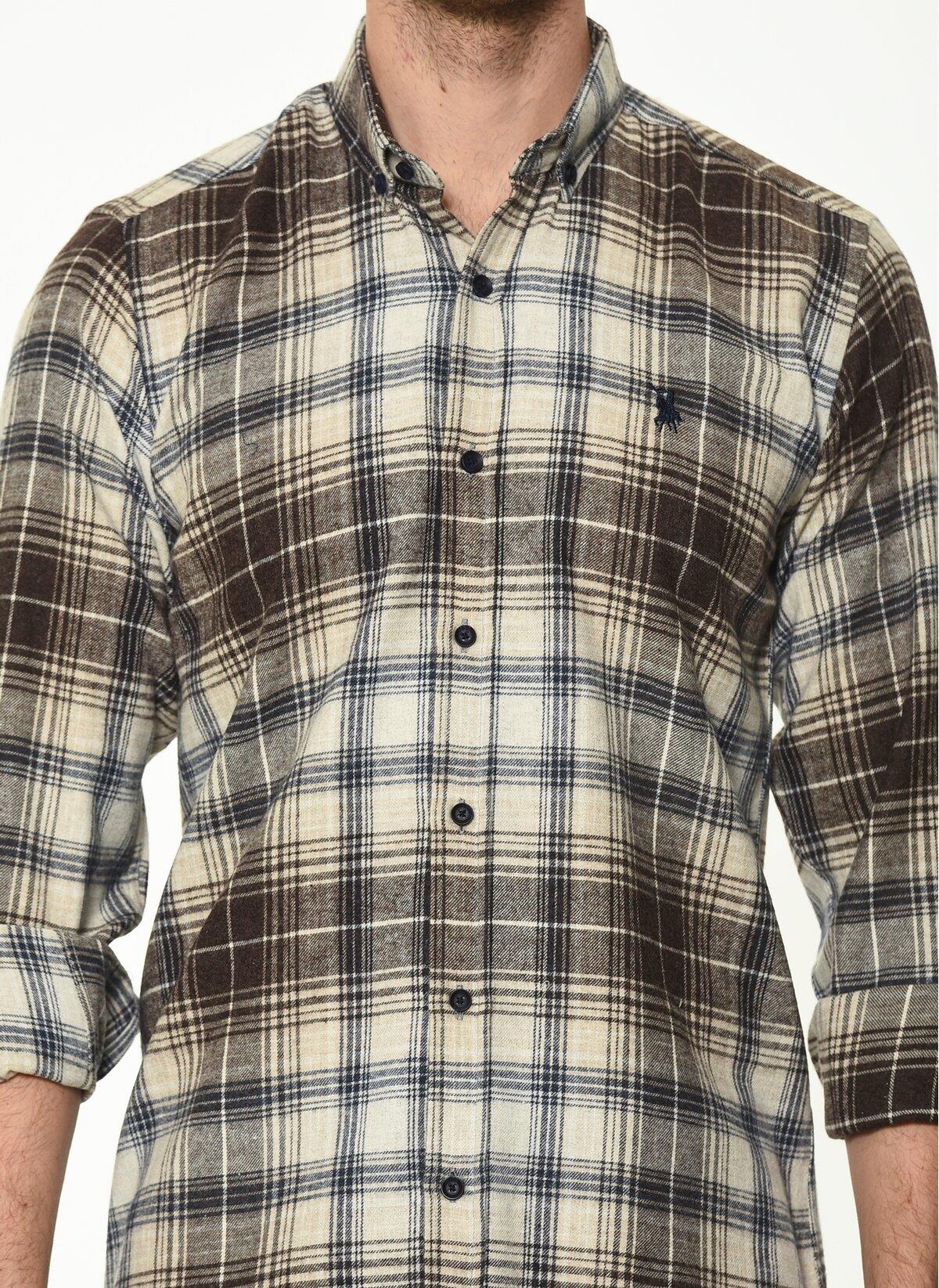 G902 DEWBERRY MEN&#039;S SHIRT-BROWN