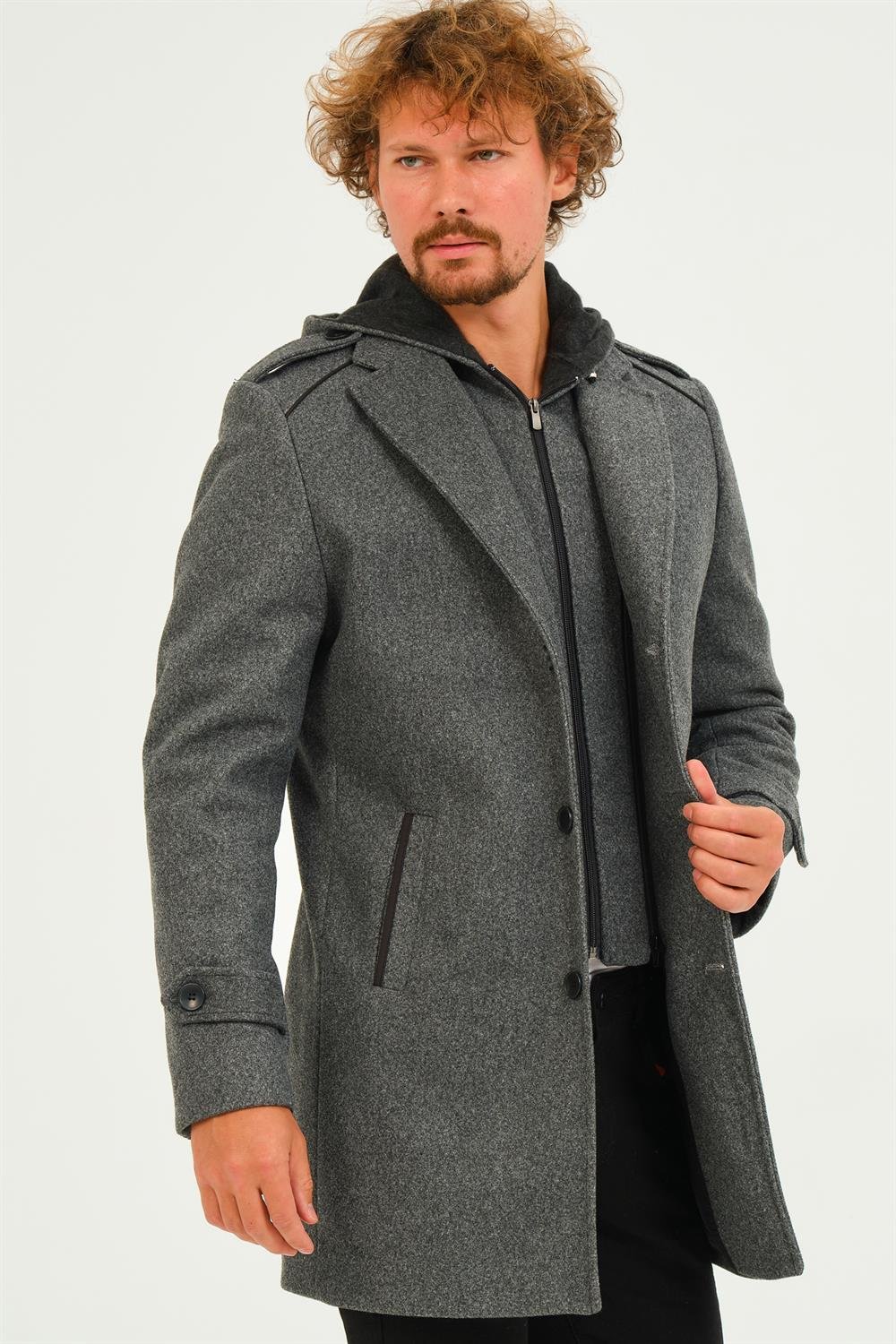 PLT8401 DEWBERRY MEN&#039;S COAT-DARK GREY