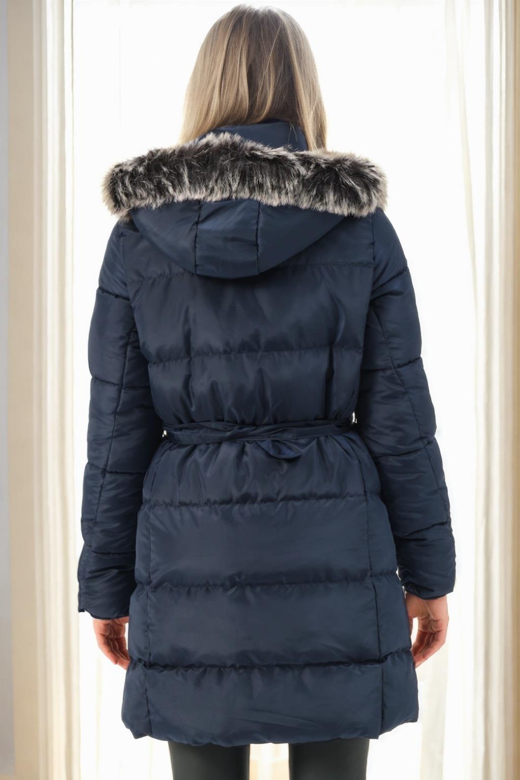 Z6768 DEWBERRY WOMEN'S COAT-NAVY-1