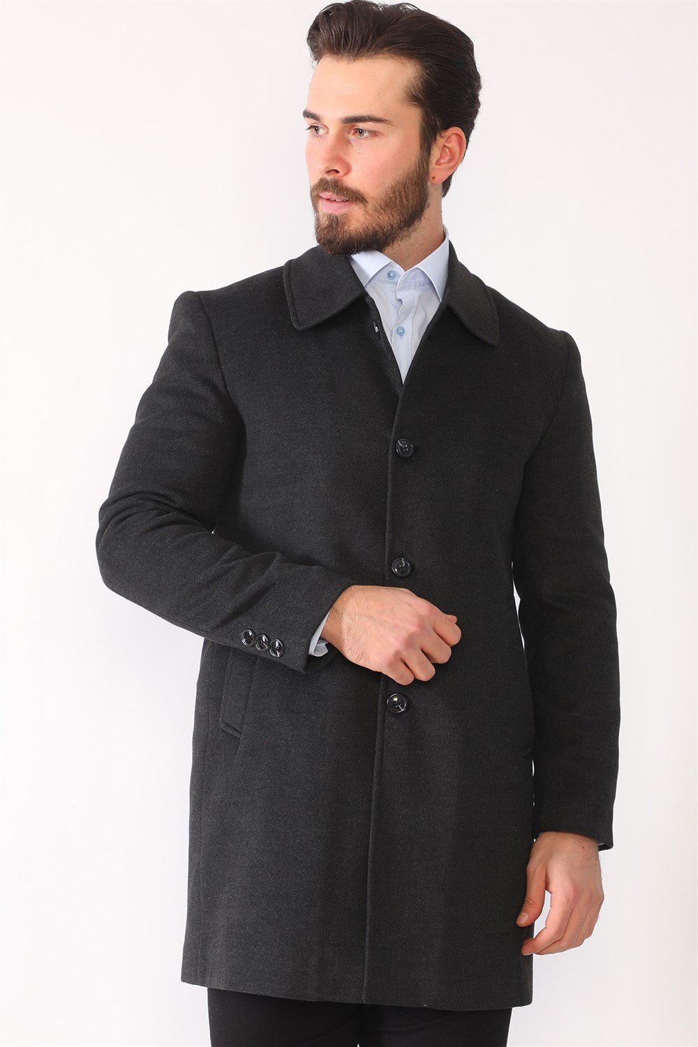 PLT8364 DEWBERRY MEN&#039;S COAT-ANTHRACITE