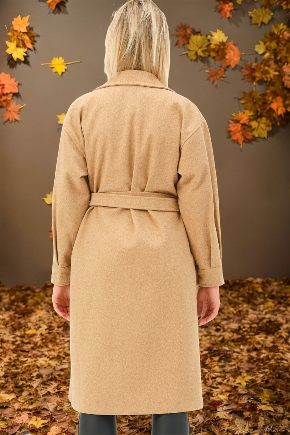 Z6777 DEWBERRY LADIES' COAT-FLAT CAMEL