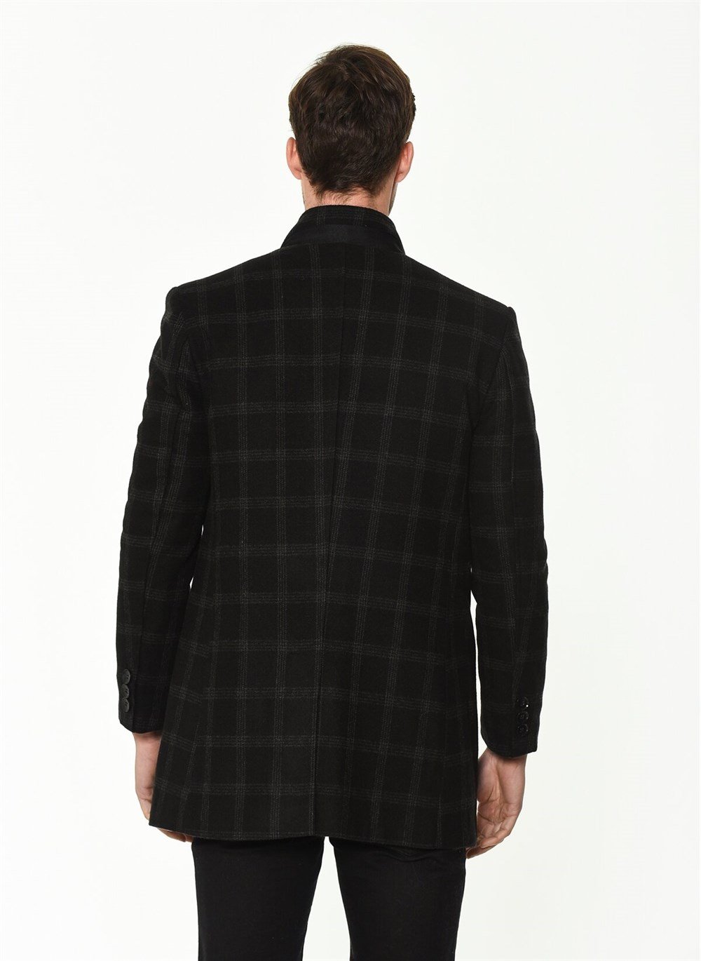 PLT8327 DEWBERRY MEN&#039;S COAT-PATTERNED NAVY BLUE