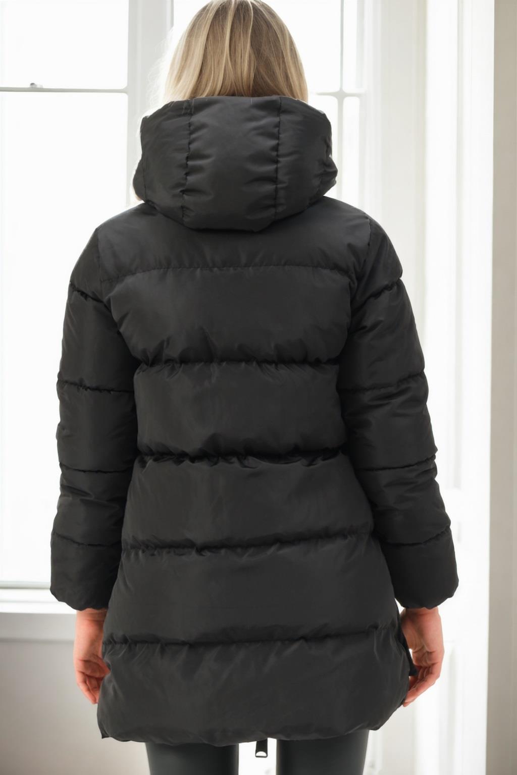 Z6773 DEWBERRY WOMEN'S COAT-BLACK-1