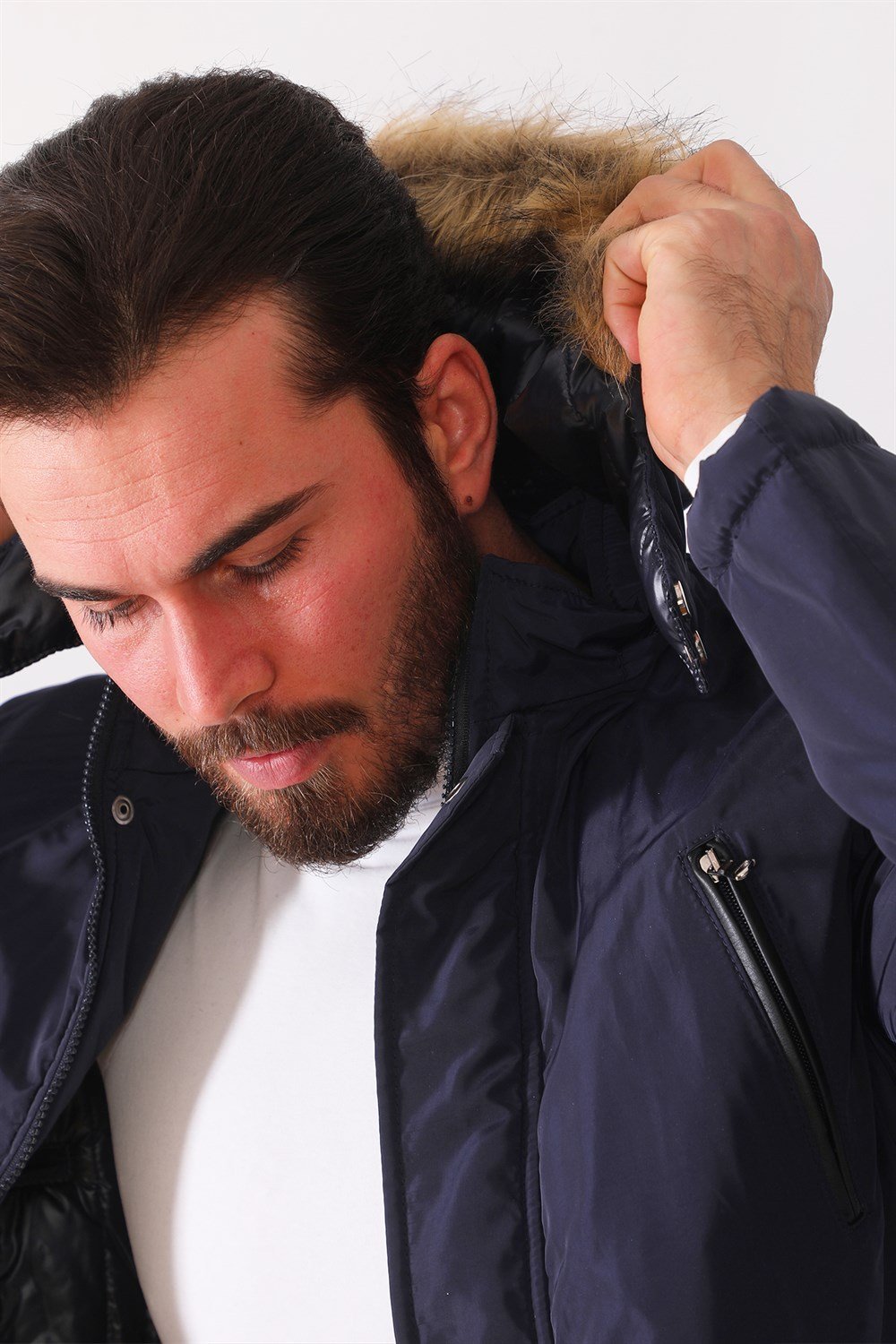 M8633 DEWBERRY MEN&#039;S COAT-NAVY BLUE