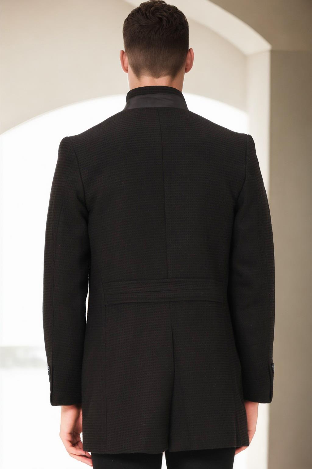 PLT8367 DEWBERRY MEN&#039;S COAT-PLAIN BLACK-2