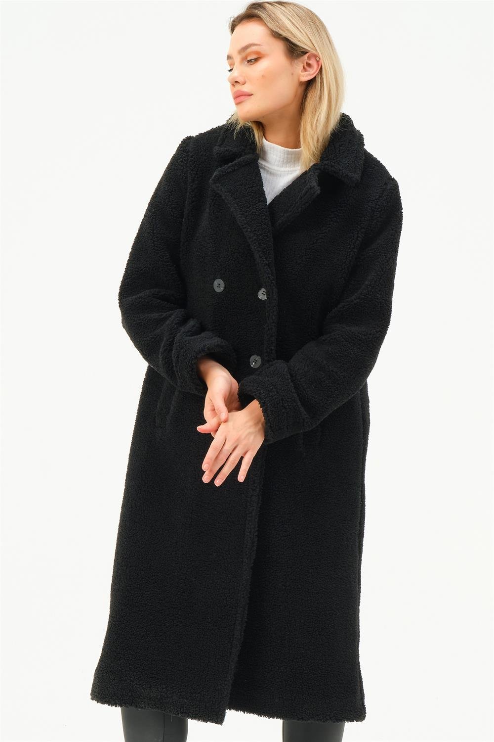 Z6775 DEWBERRY WOMEN'S COAT-BLACK