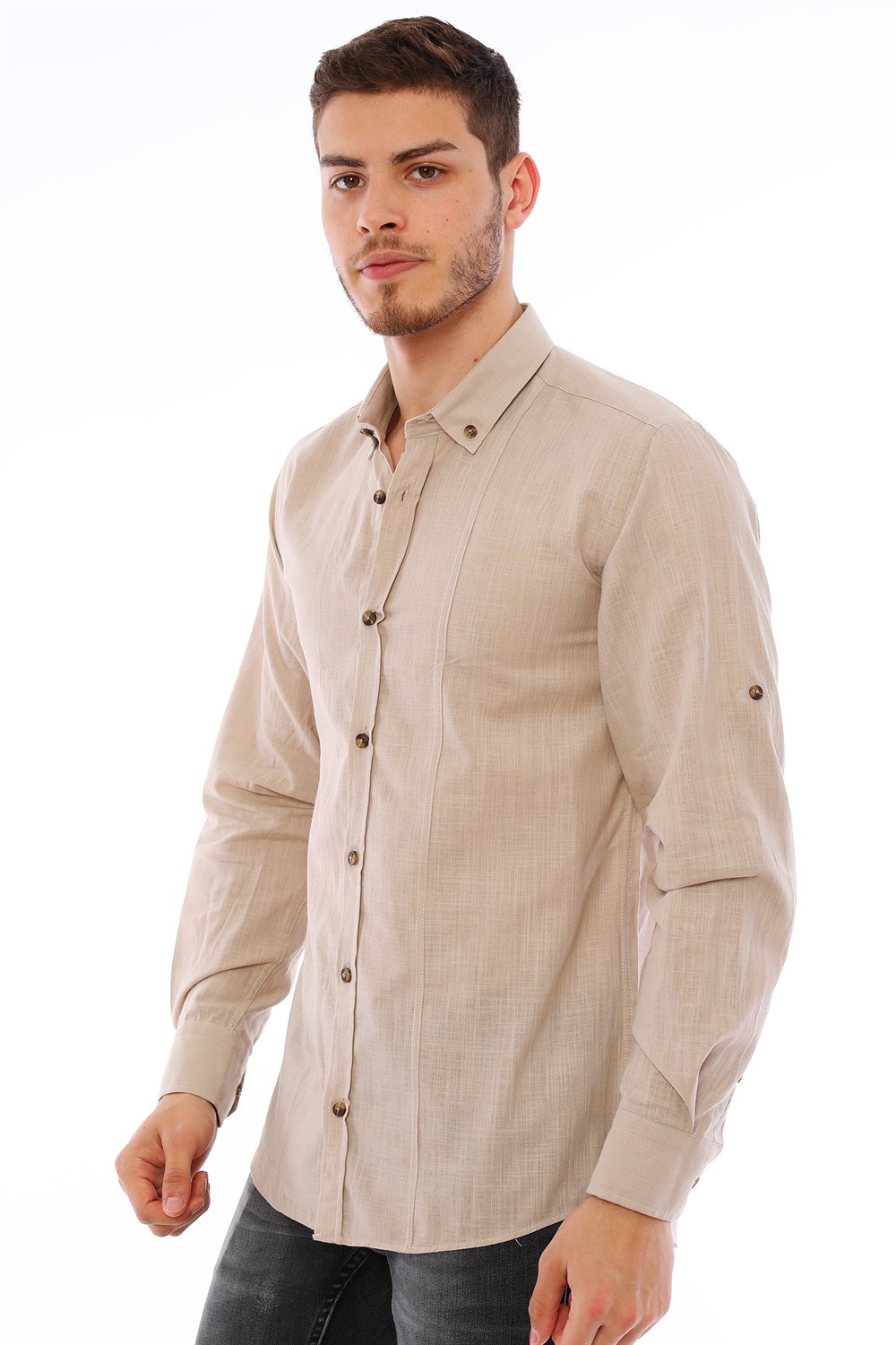 G721 DEWBERRY MEN'S SHIRT-BEIGE
