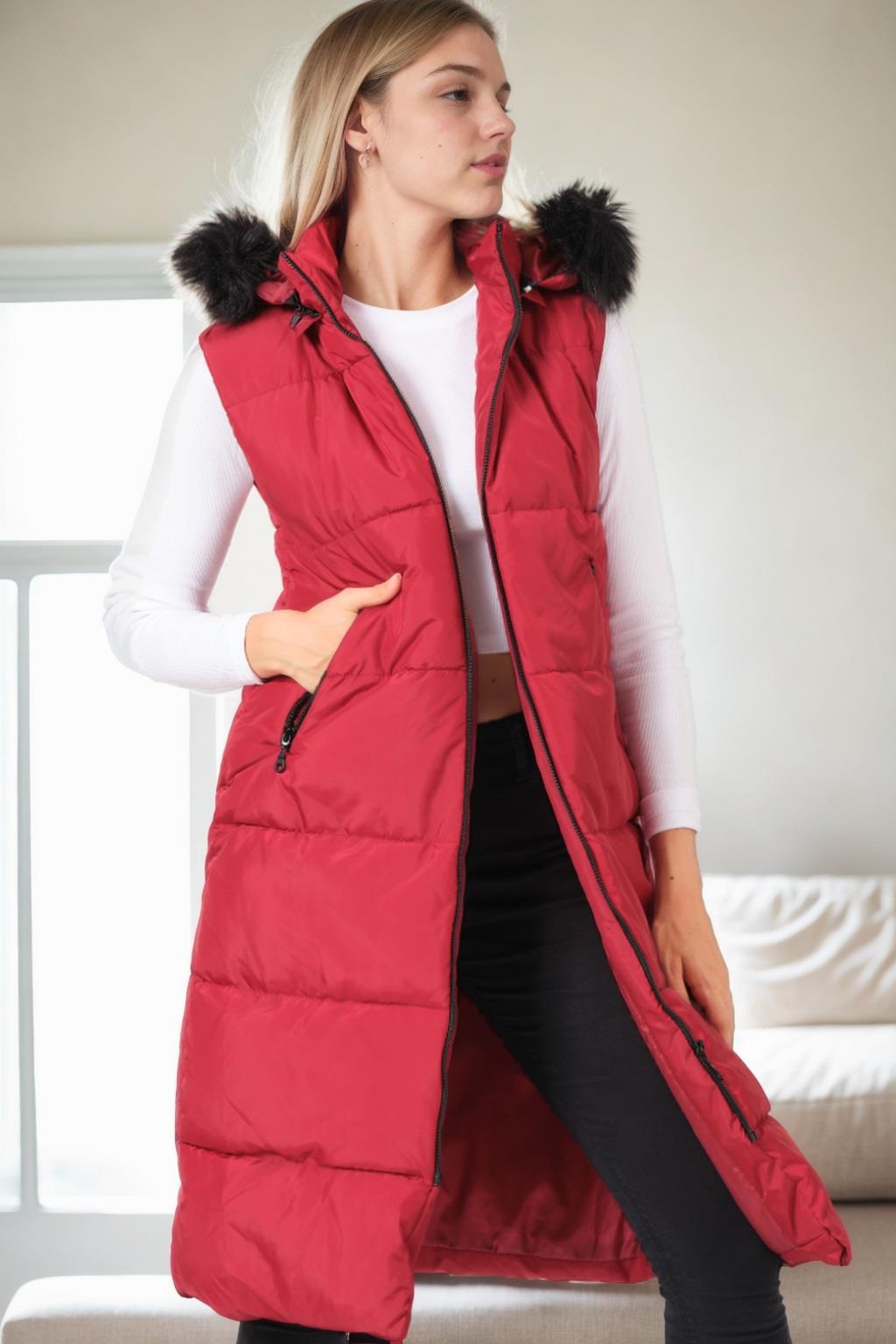 Z9741 DEWBERRY WOMEN'S VEST-BURGUNDY