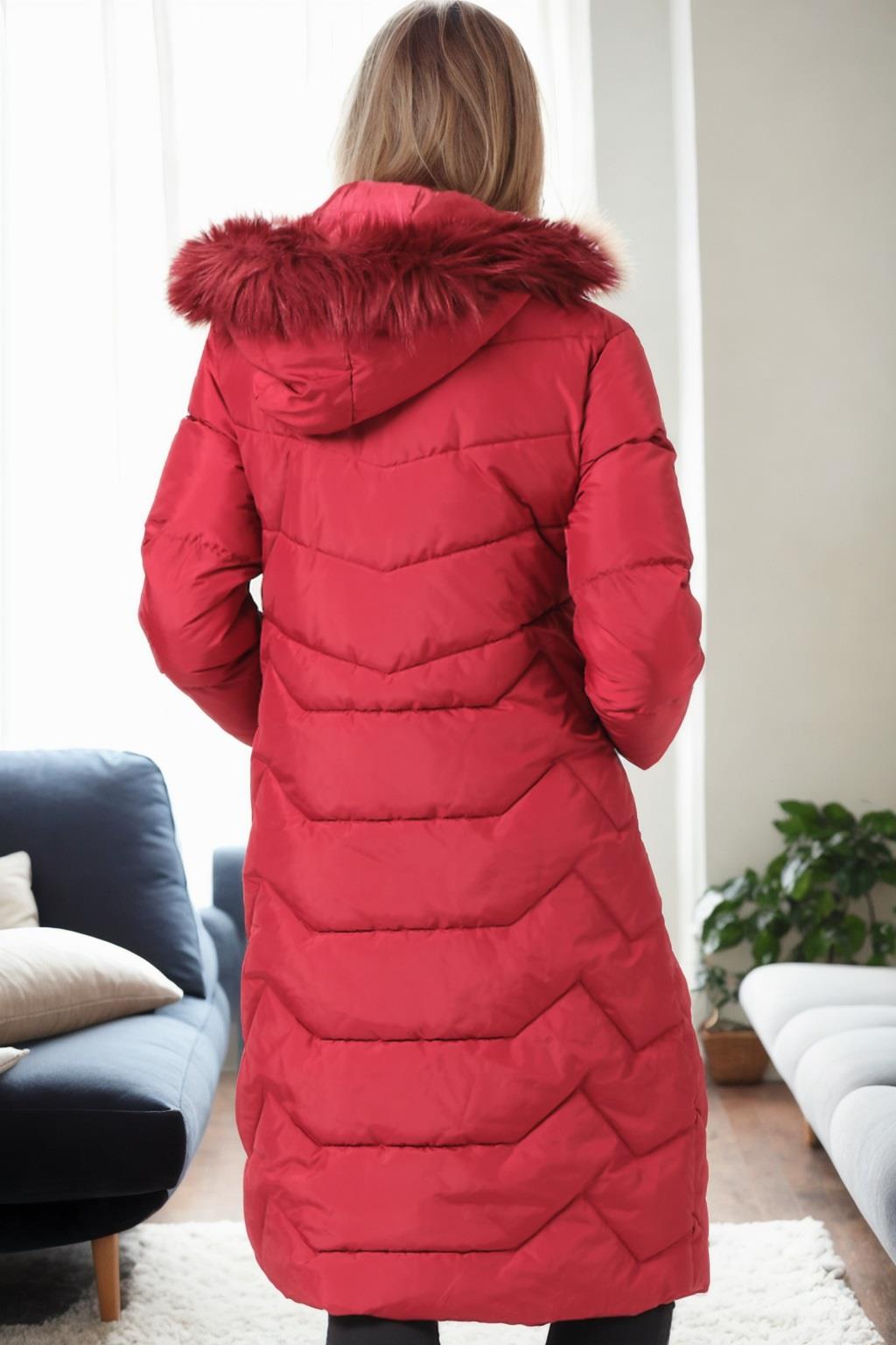 Z6751 DEWBERRY WOMEN'S COAT-BURGUNDY-1