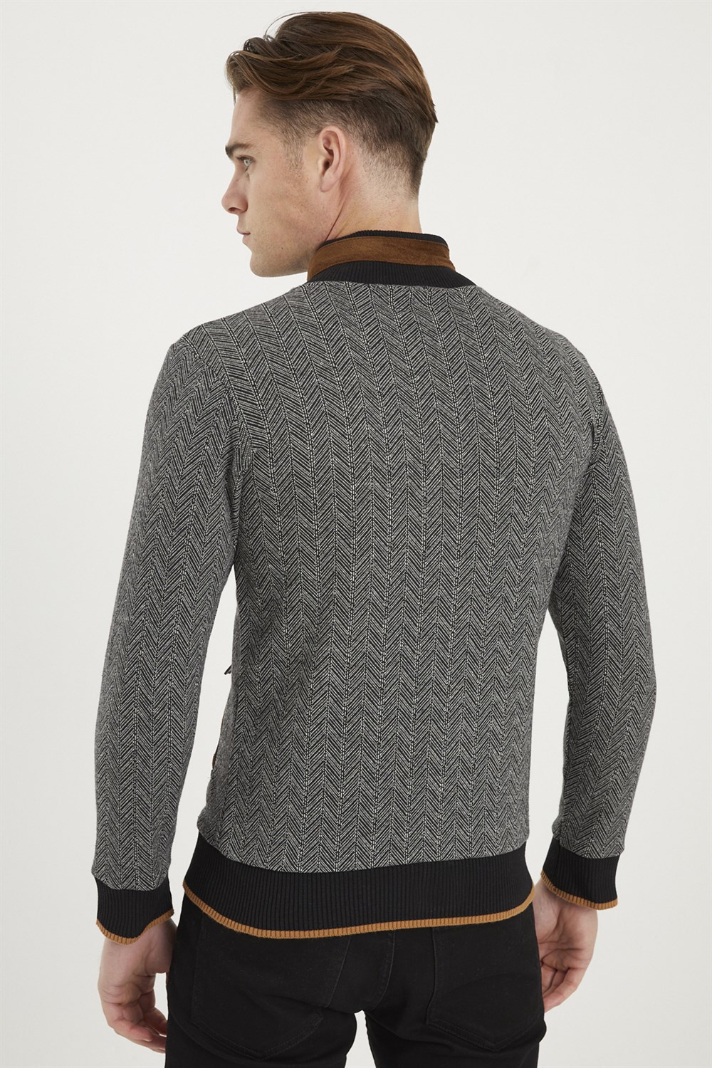 1021 DEWBERRY MEN&#039;S SWEATSHIRT-FISHBACK BLACK