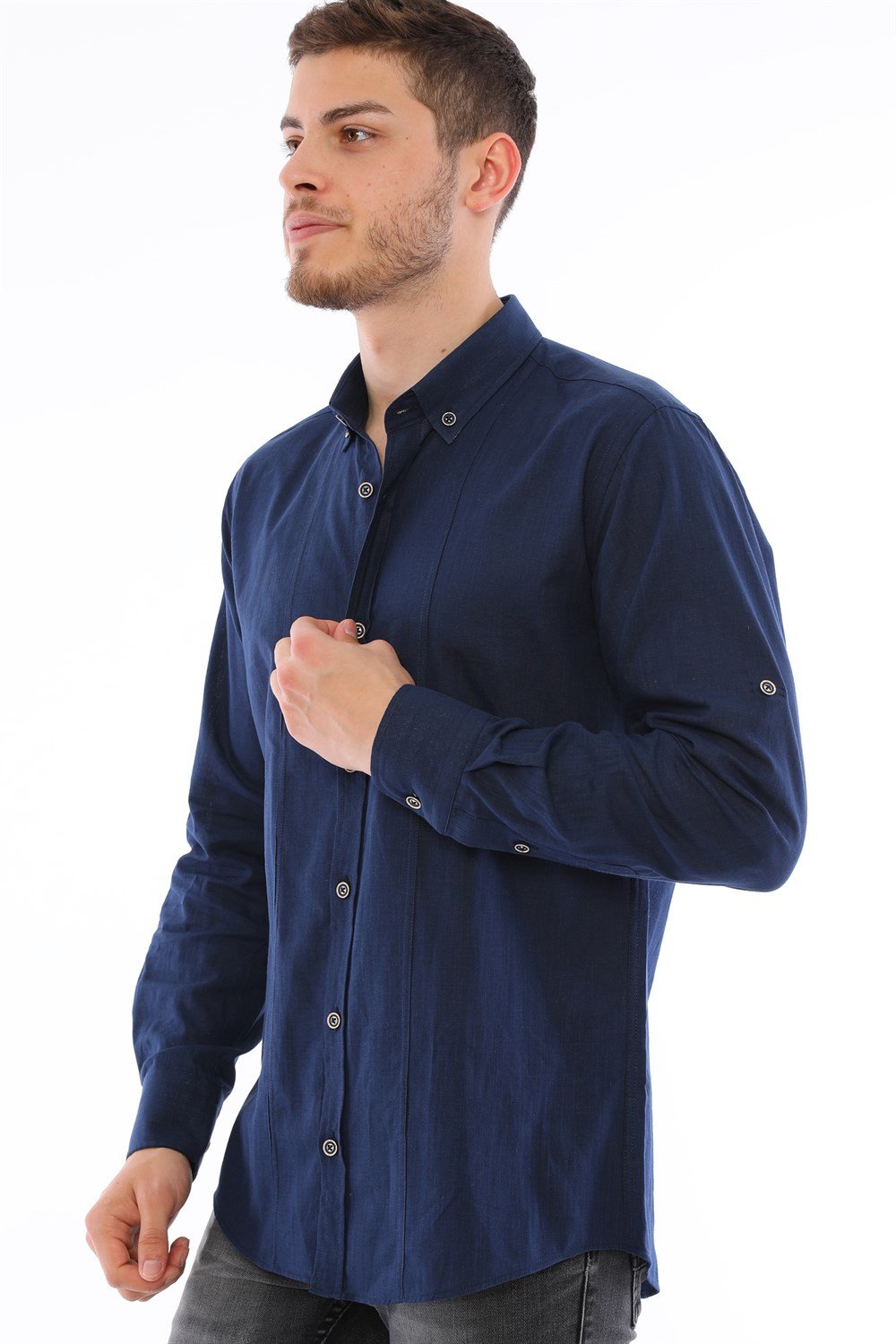G721 DEWBERRY MEN'S SHIRT-NAVY BLUE